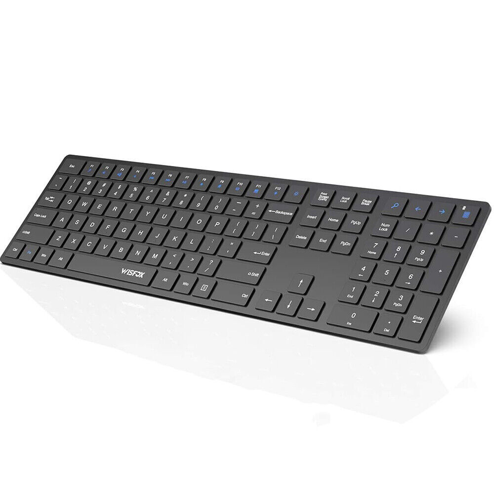 2.4GHz WisFox Wireless Keyboard Lag-Free Ultra Slim Keyboard for Windows
