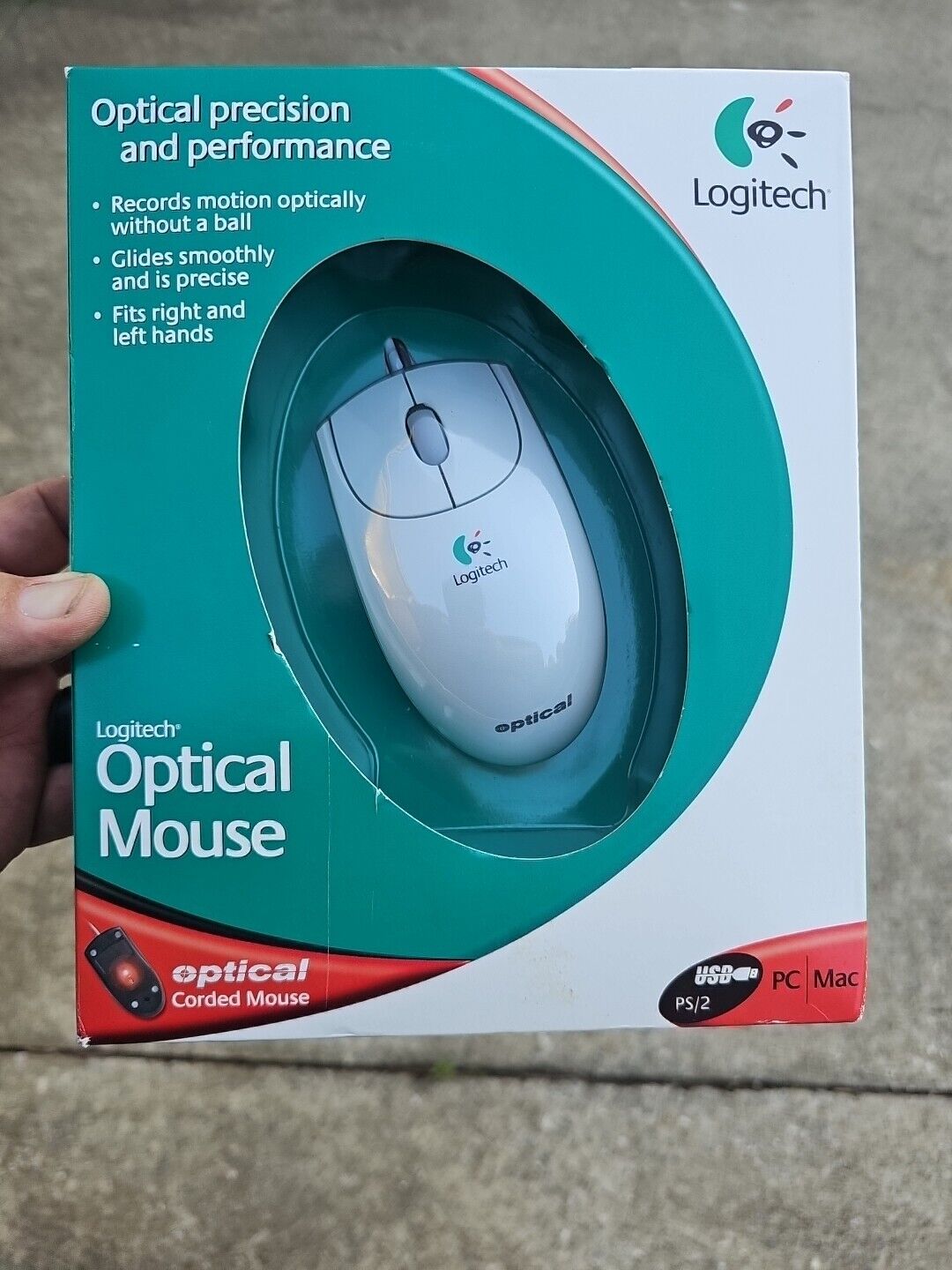 Vintage Logitech Optical Mouse 930582-0403 USB PC New