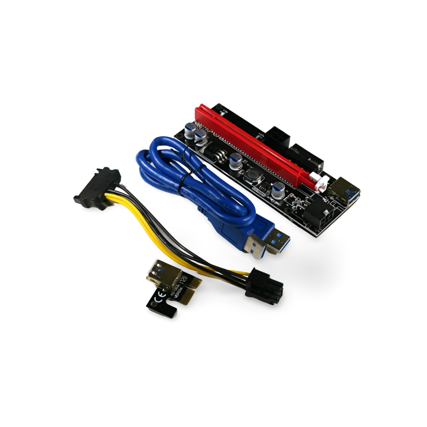 2ft VER009S PCI-E Riser Card PCIe 1x to 16x USB 3.0 Data Cable - Blue
