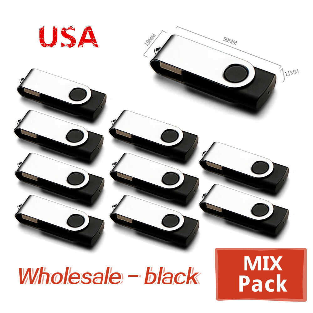 LOT - Mix Pack USB Flash Drive MB-GB Storage U Disk Swivel Memory Stick Jump Pen