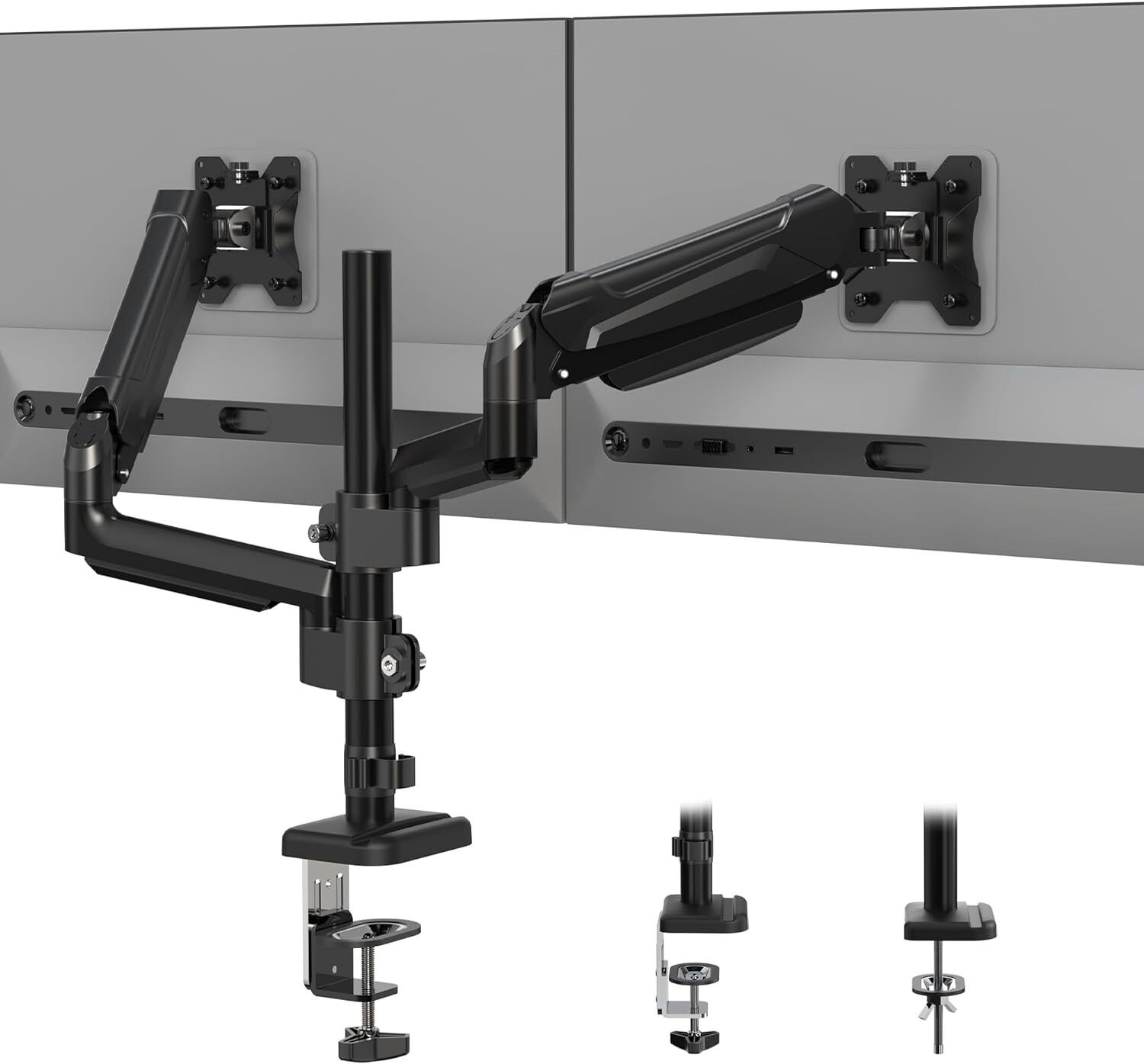 BONTEC Dual Monitor Mount for 13 to 32 Screens, Tall Computer Black 