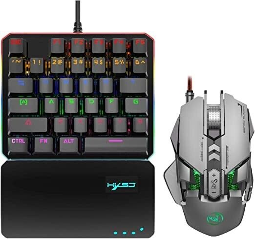 One-Handed RGB Mechanical Gaming Keyboard 35 Keys Mini Keypad Game Controller