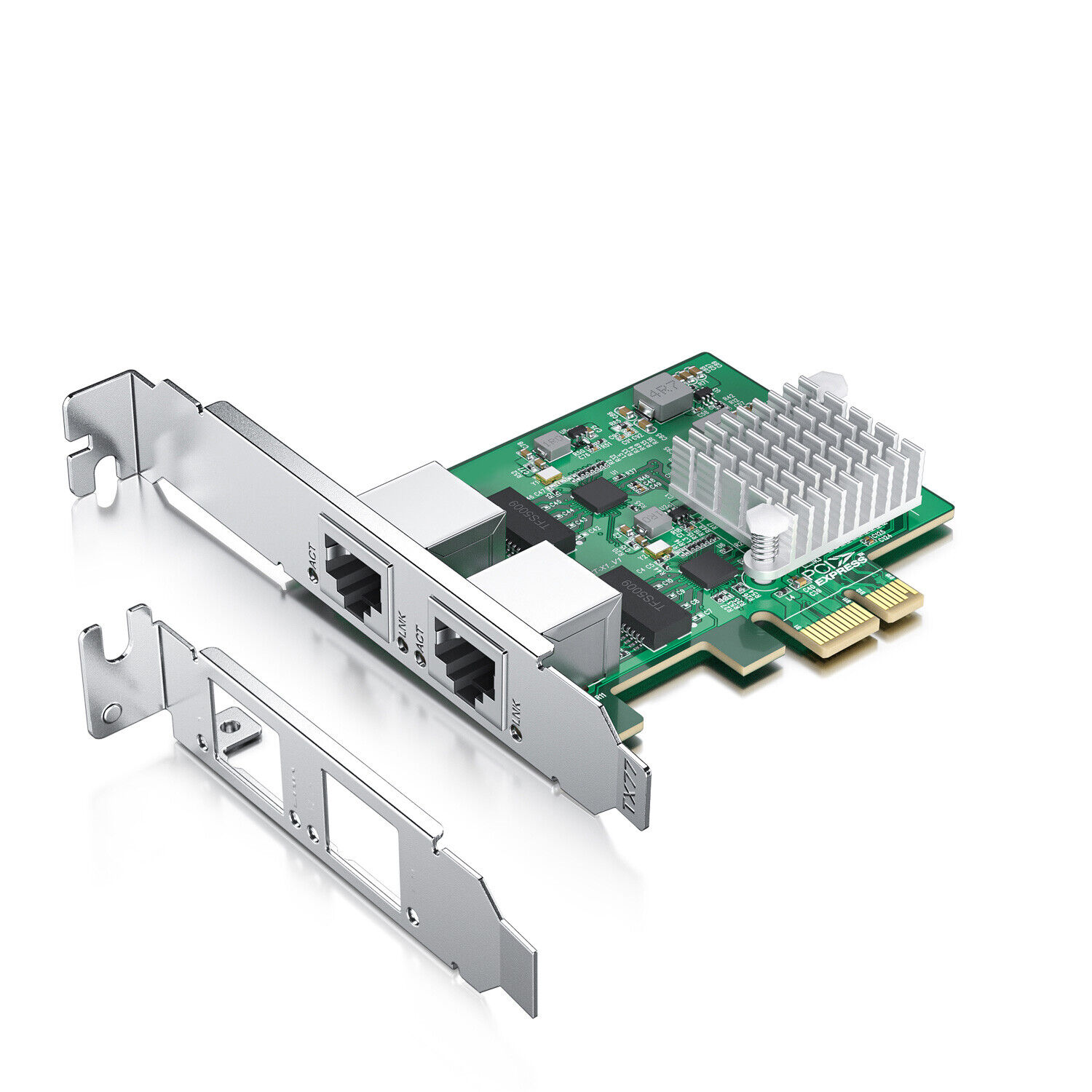 Dual Ports 2.5Gb Network Card PCIe X1 to RJ-45 w/ Realtek RTL8125BG Controller 