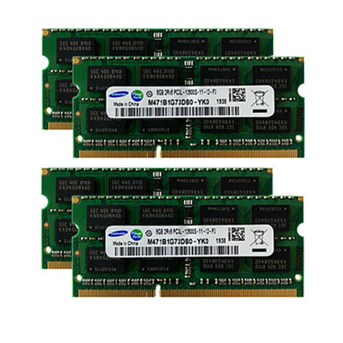 Samsung 32GB Kit 4x 8GB DDR3L 1600MHz 1.35V SODIMM Memory Laptop RAM Notebook
