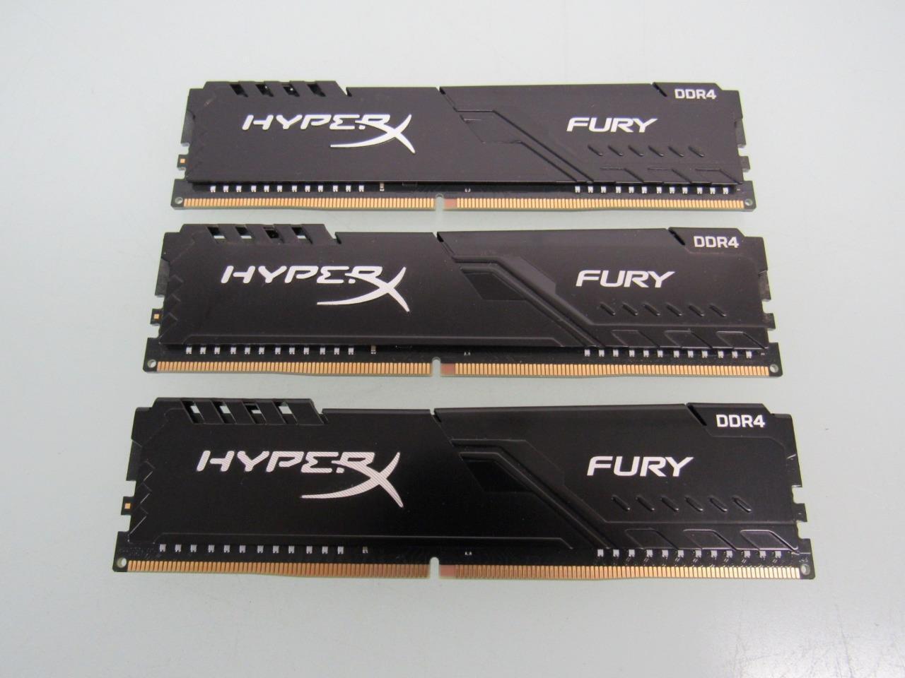 (LOT OF 3) Kingston HyperX FURY Black 8GB PC4-21300 DDR4-2666MHz Gaming Memory