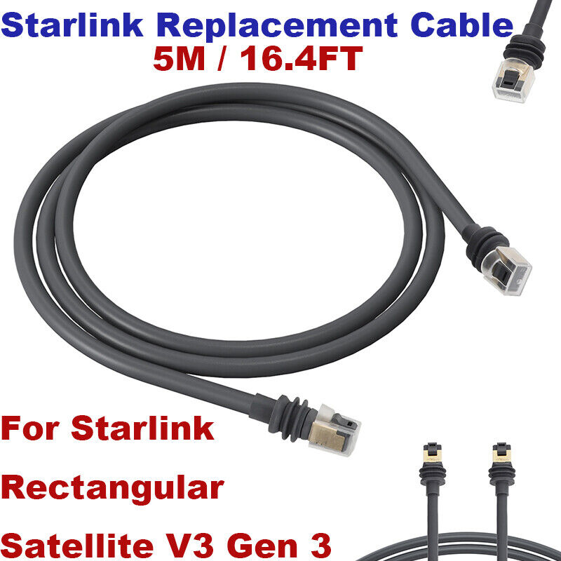 5M/16.4FT Starlink Replacement Cable For Starlink Rectangular Satellite V3 Gen 3