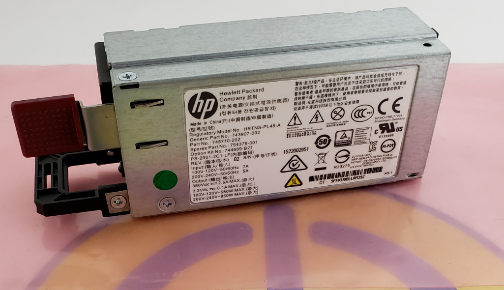HP 754376-001 DL120 G9/ DL160 G9 800/900W HP Power Supply 