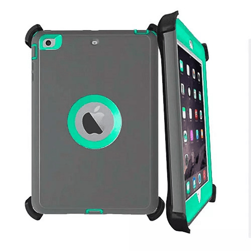 Heavy Duty Tough Shockproof Case w/ Stand GRAY/TEAL For iPad 6 2018 A1893 A1954