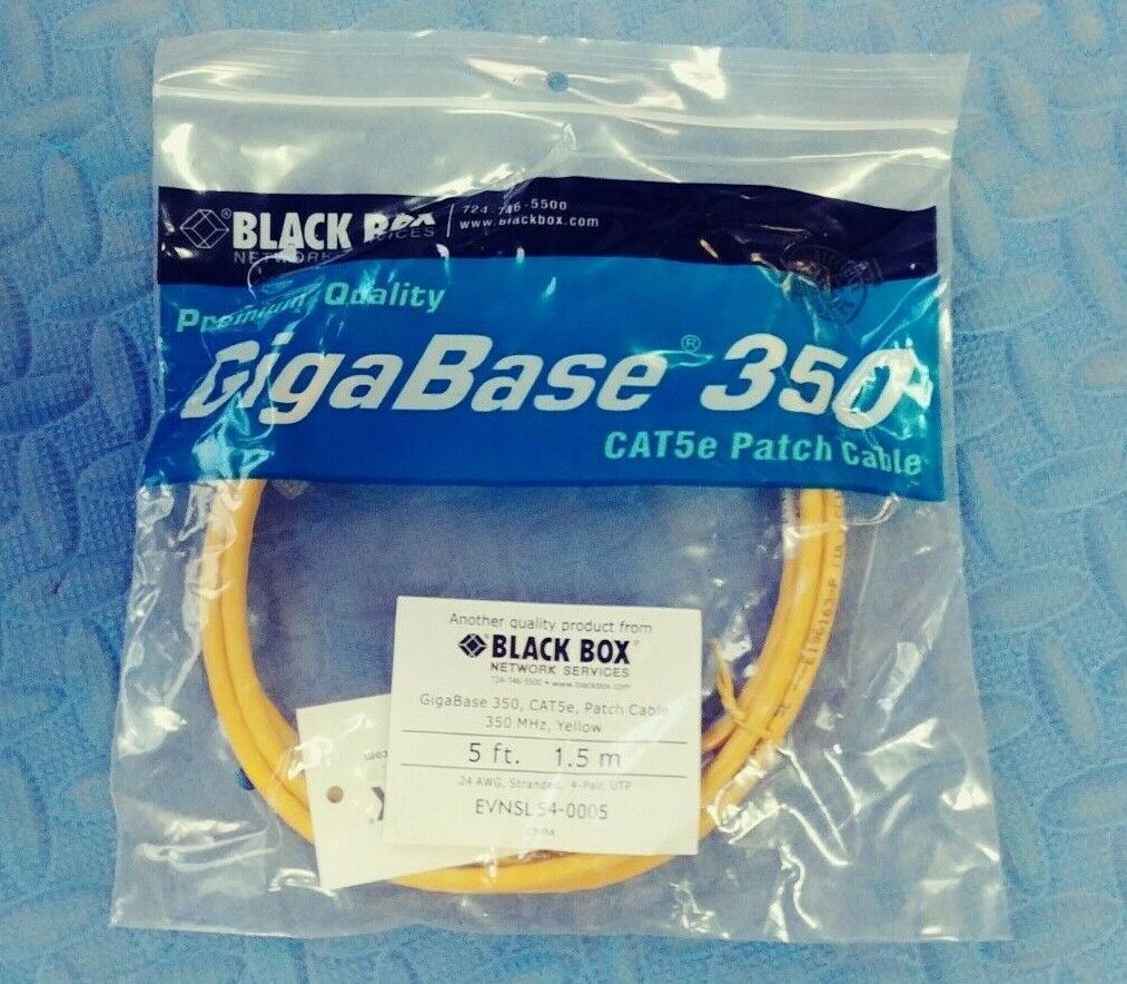 Lot of 73 Black Box Cat5e Network Patch Cable 350MHz Yellow - 5ft 