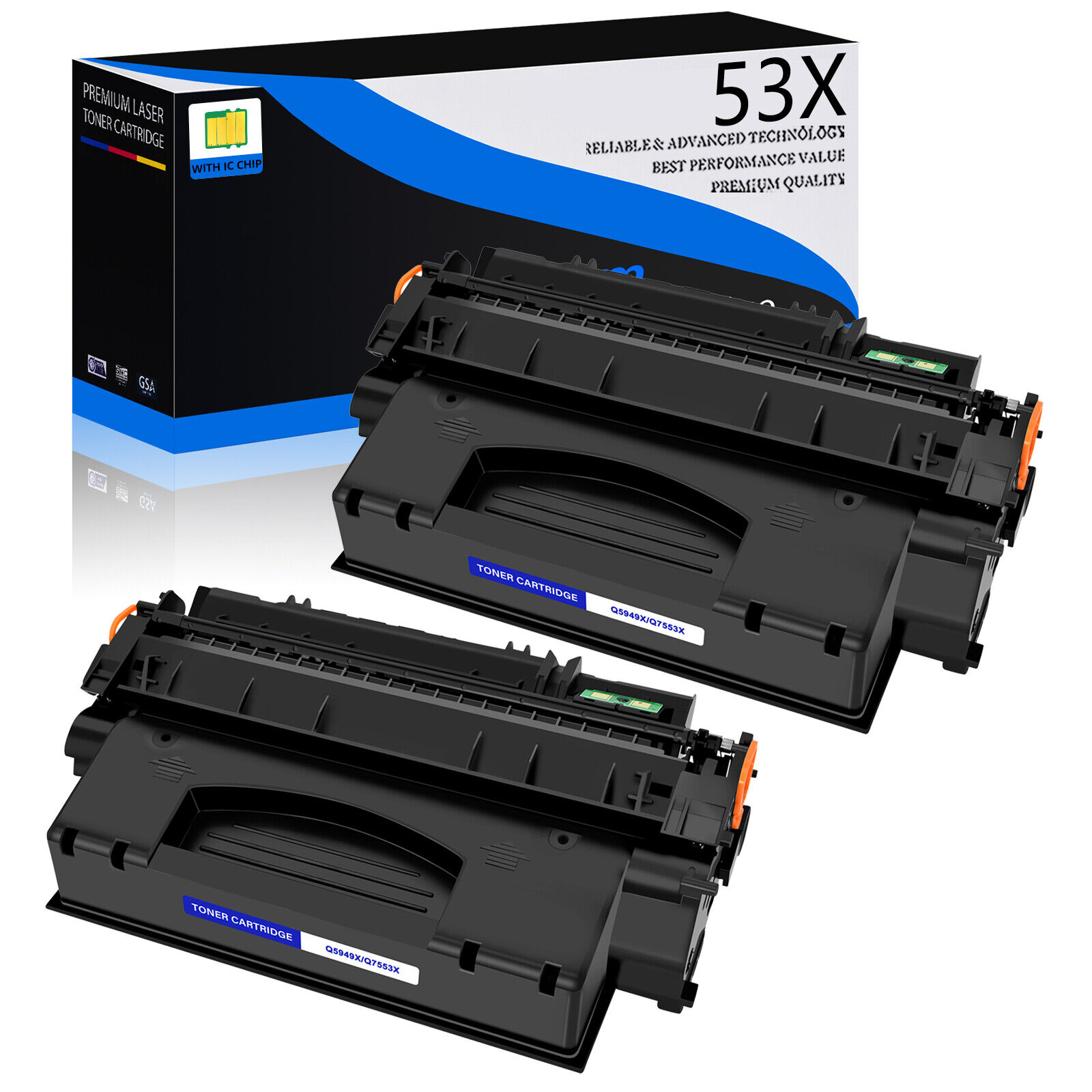 US Stock 2PK Q7553X 53X Toner for HP LaserJet P2015 P2015d P2015dn P2015x