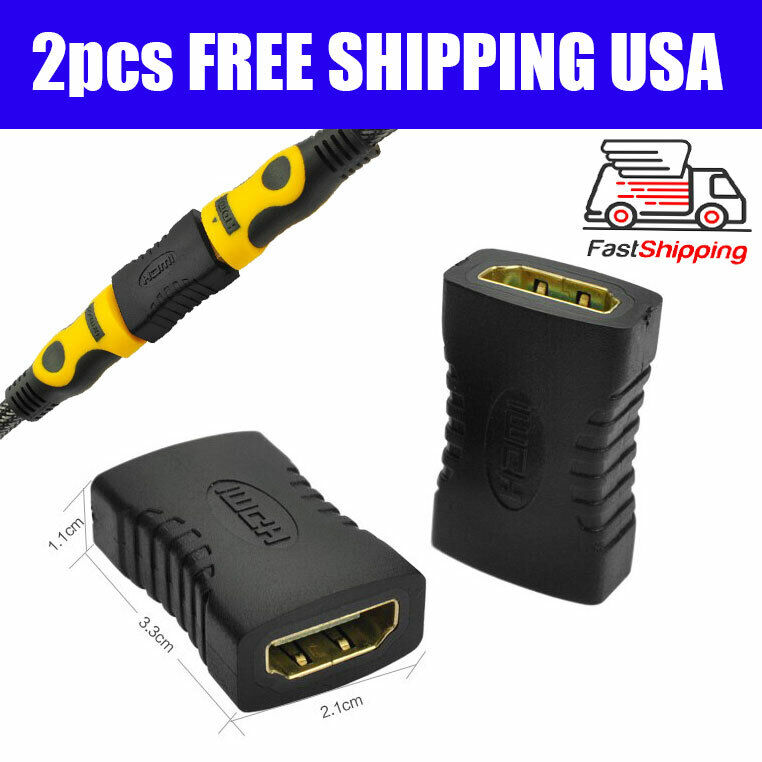 2x HDMI Female To Female Coupler Extender Adapter Connector F-F HDTV 1080P 4K 3D