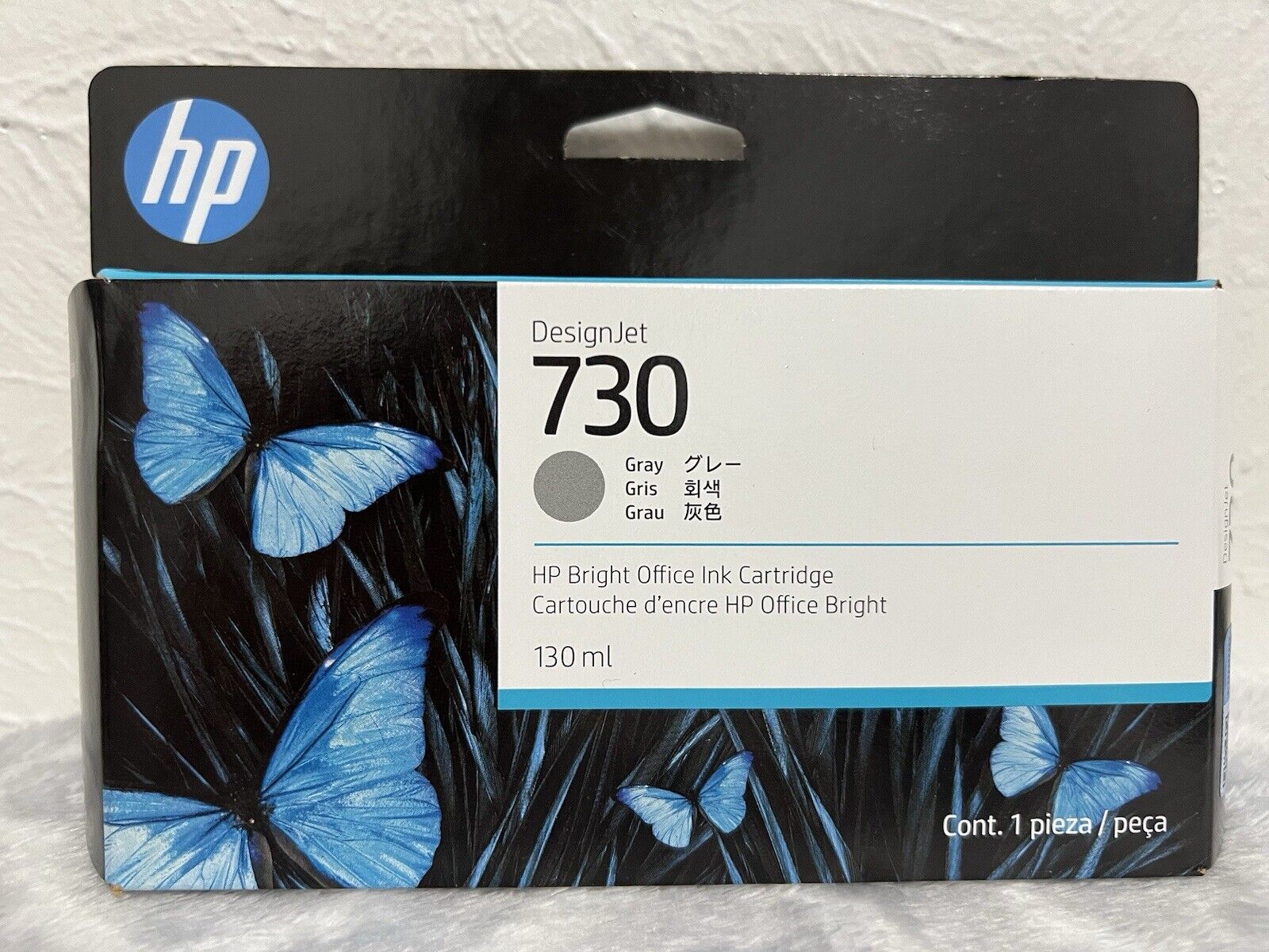 HP 730 Design Jet Ink Cartridge Gray P2V66A EXP 2026 T1600 T1700 T2600 NIB