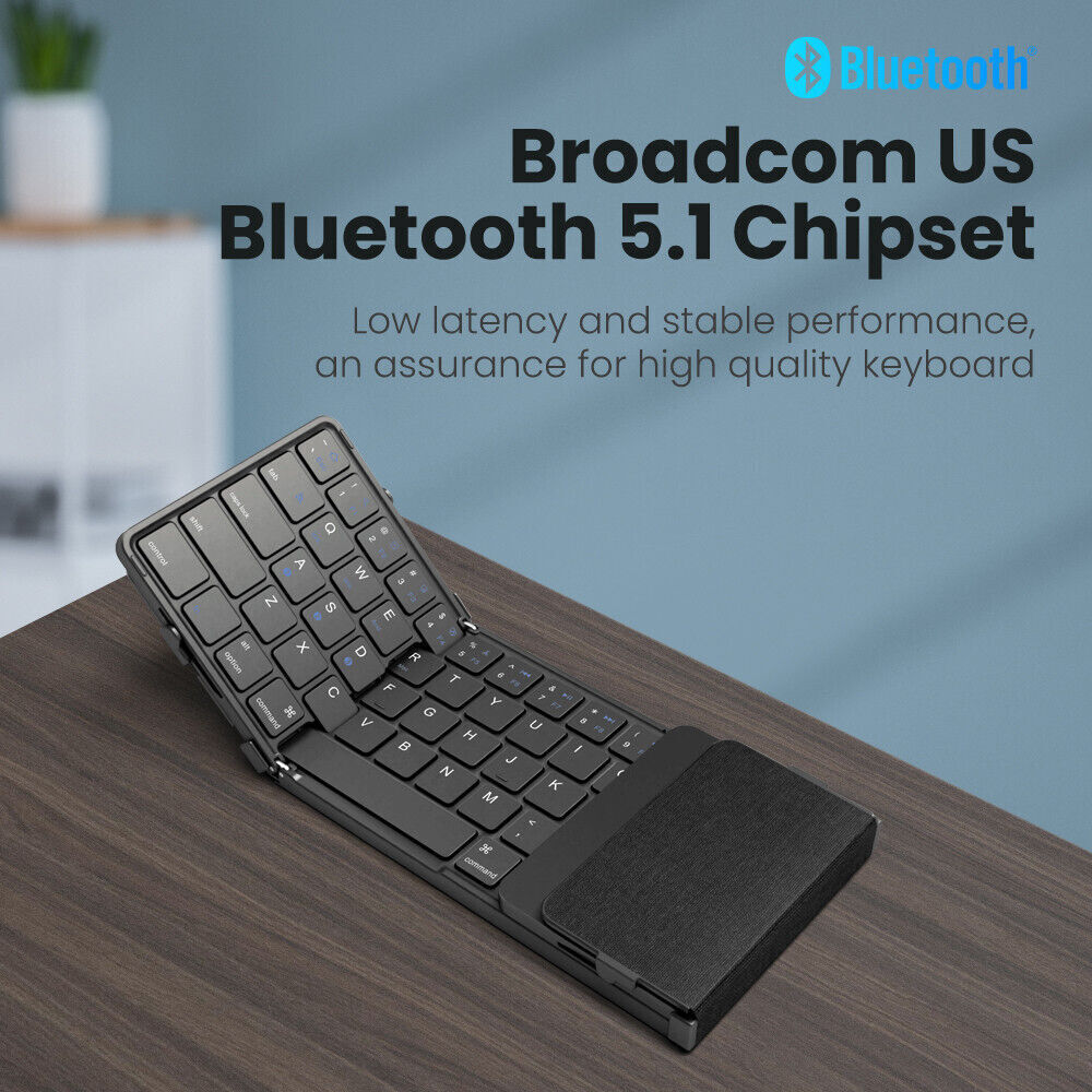 Folding Wireless Bluetooth Keyboard 3Channels Connection for Windows Android IOS