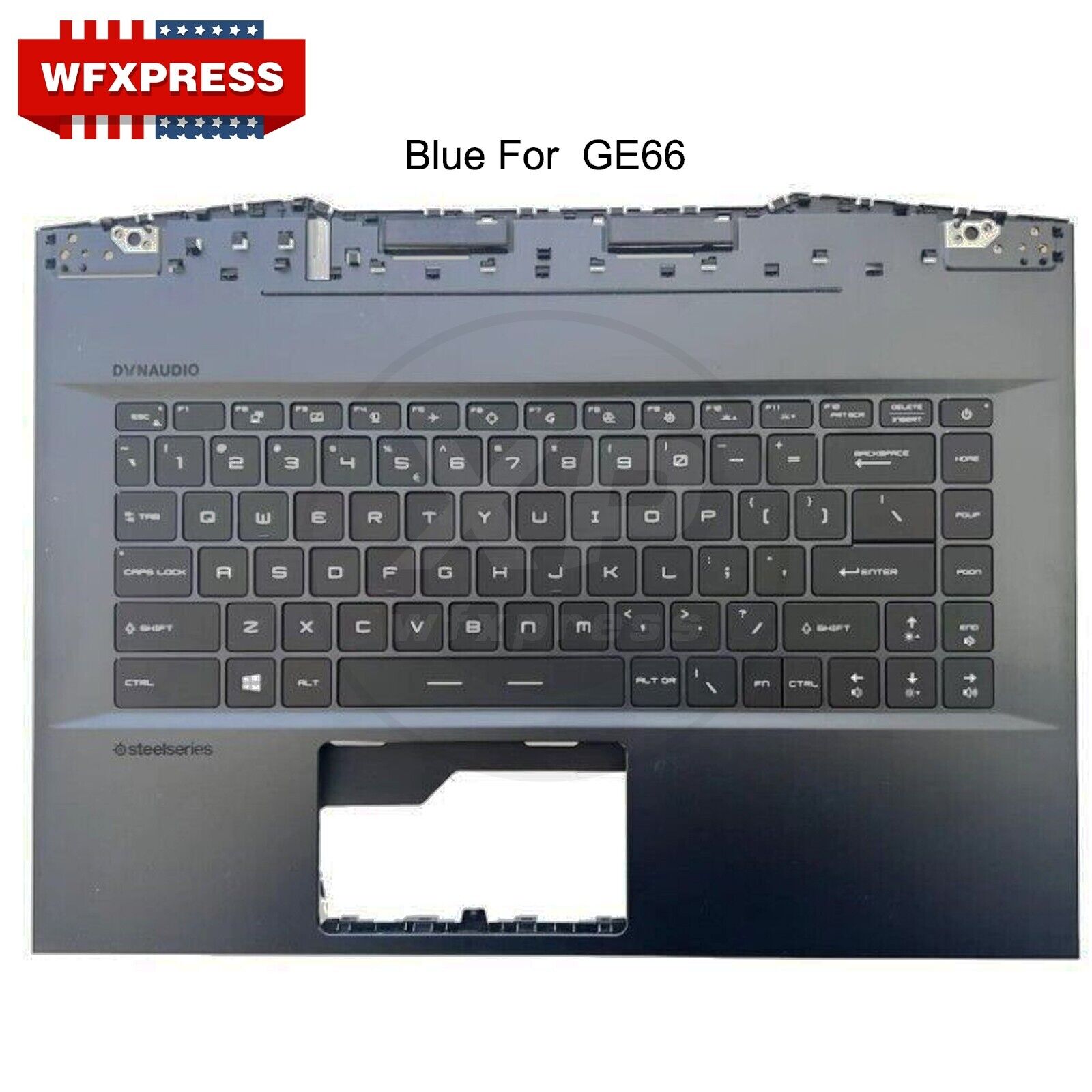 New MSI GE66 MS-1541 MS-1543 Blue Palmrest With Full Color Backlit Keyboard US