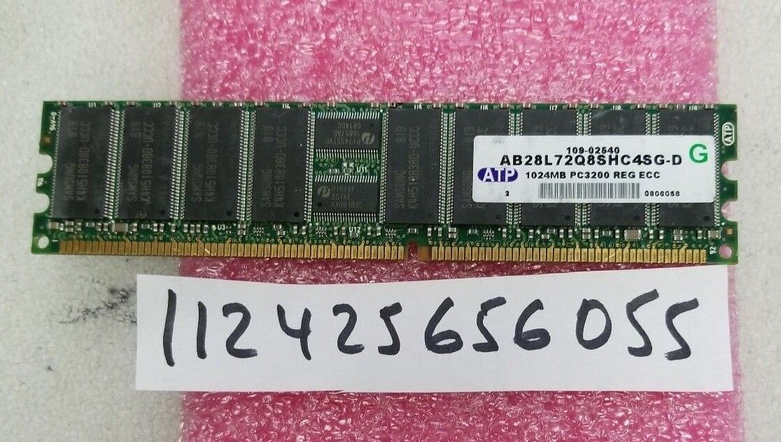 1GB DDR DDR1 PC  PC3200R 3200R 400 400MHZ 184PIN  RDIMM ECC-REG 2RX8 64X8  