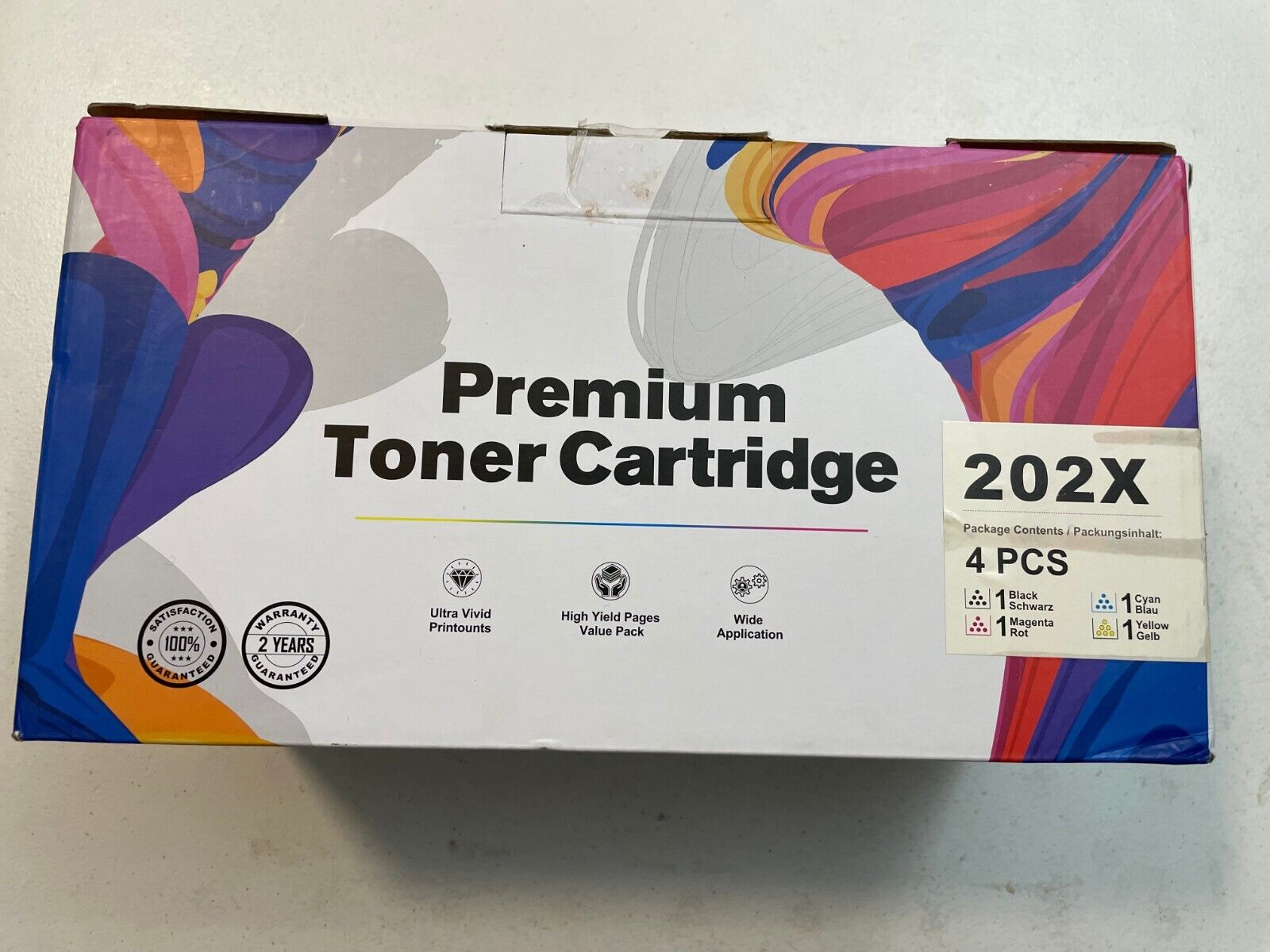 Premium Toner Cartridge 202X 4 pcs Black Cyan Magenta Yellow sealed New