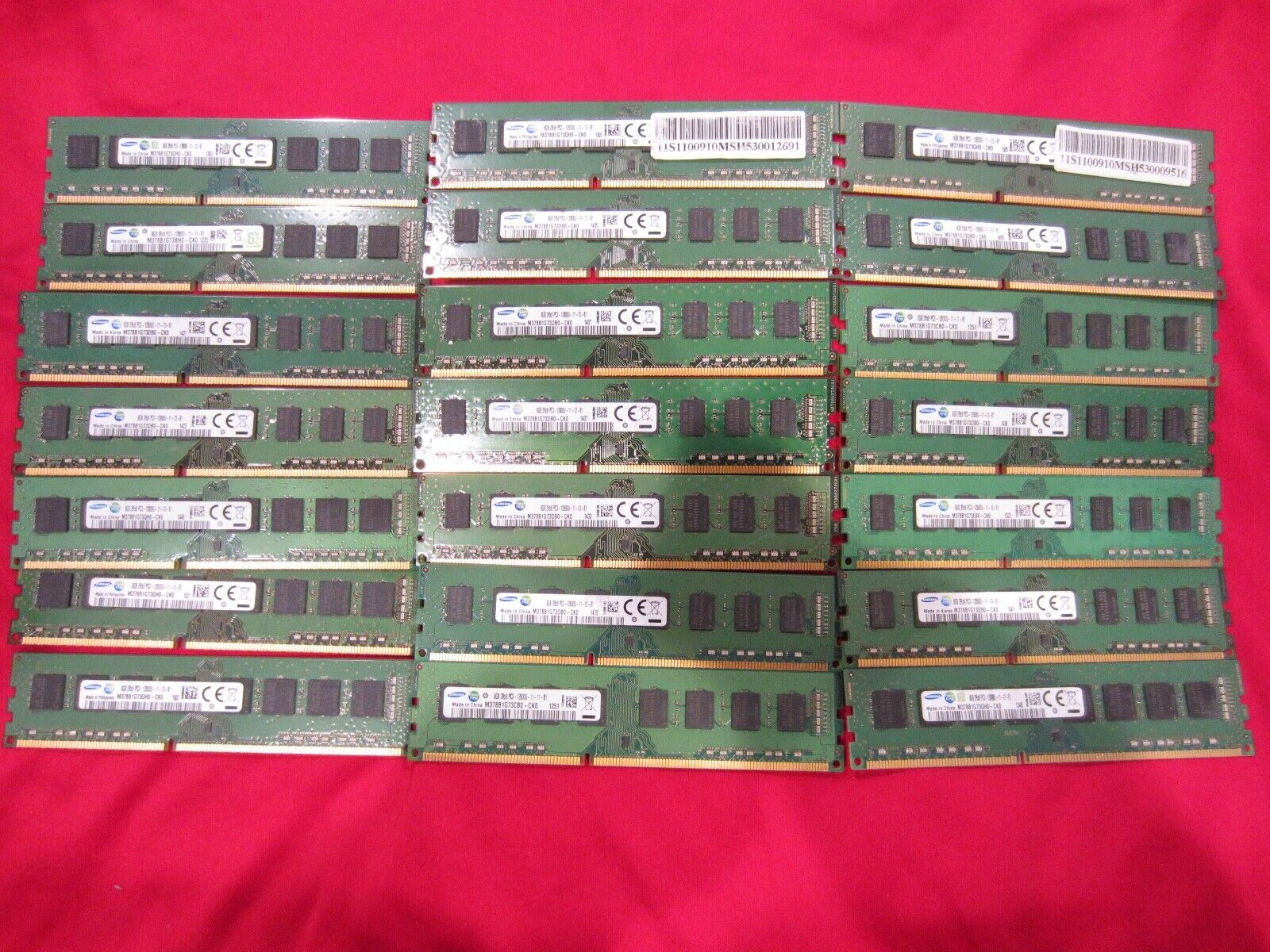 Lot of 37pcs Samsung 8GB PC3/PC3L-12800U DDR3-1600Mhz Non-Ecc Desktop Memory