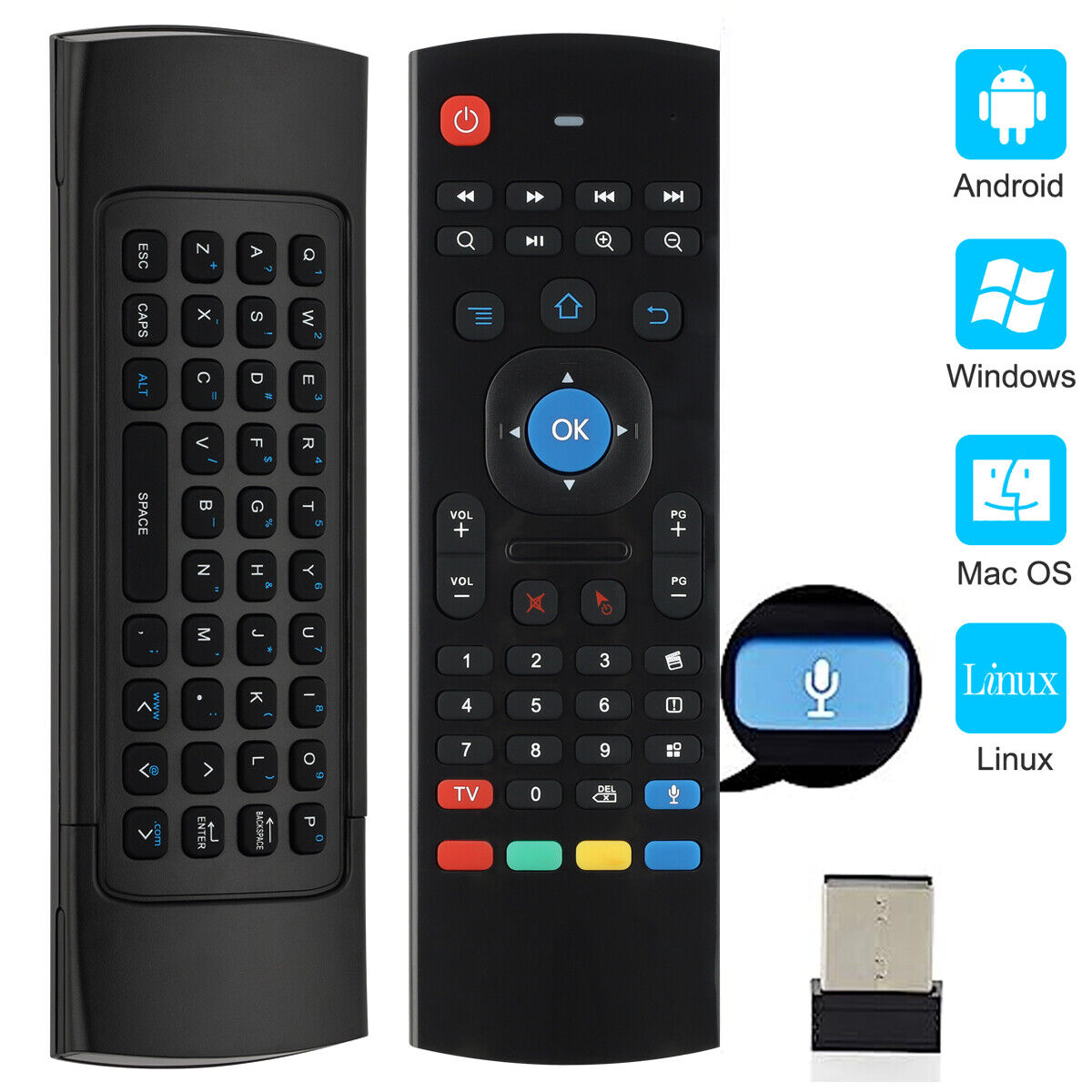 MX3 Voice Air 2.4G Fly Mouse Mini Keyboard Wireless Remote for Android TV Box