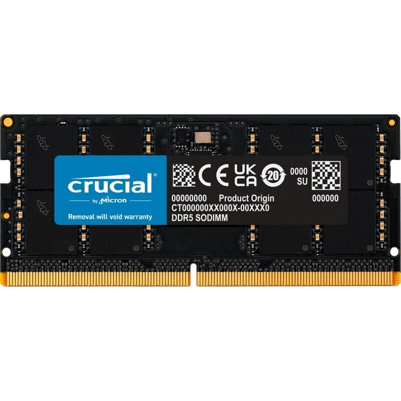 O-Crucial 32GB (1x32GB) Classic SODIMM DDR5 Memory, 5600Mhz CL46 RAM Black