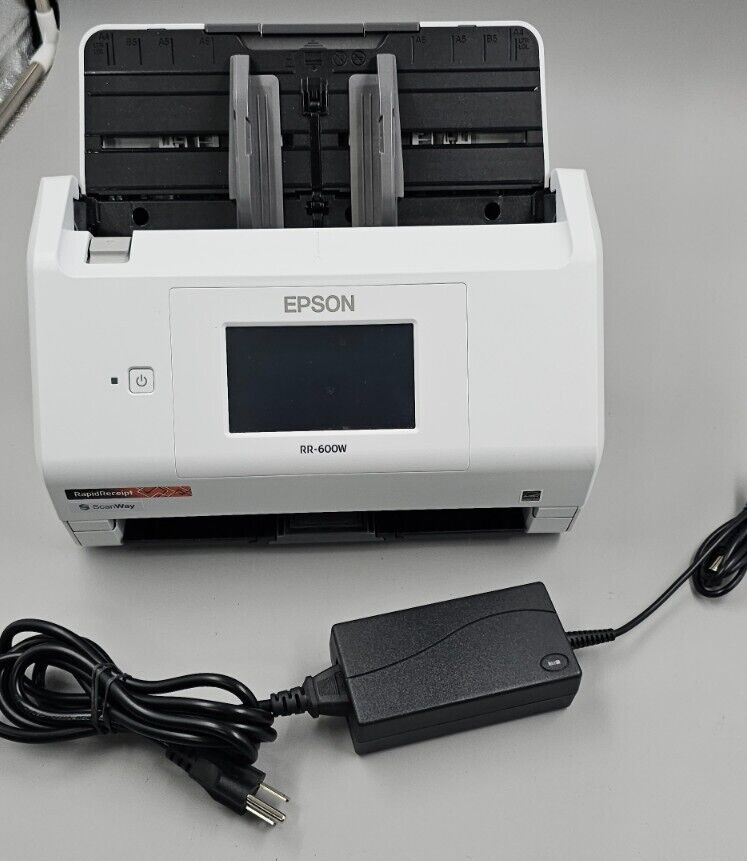 EPSON RapidReceipt RR-600W Wireless Desktop Color Duplex Scanner (100 SCANS)