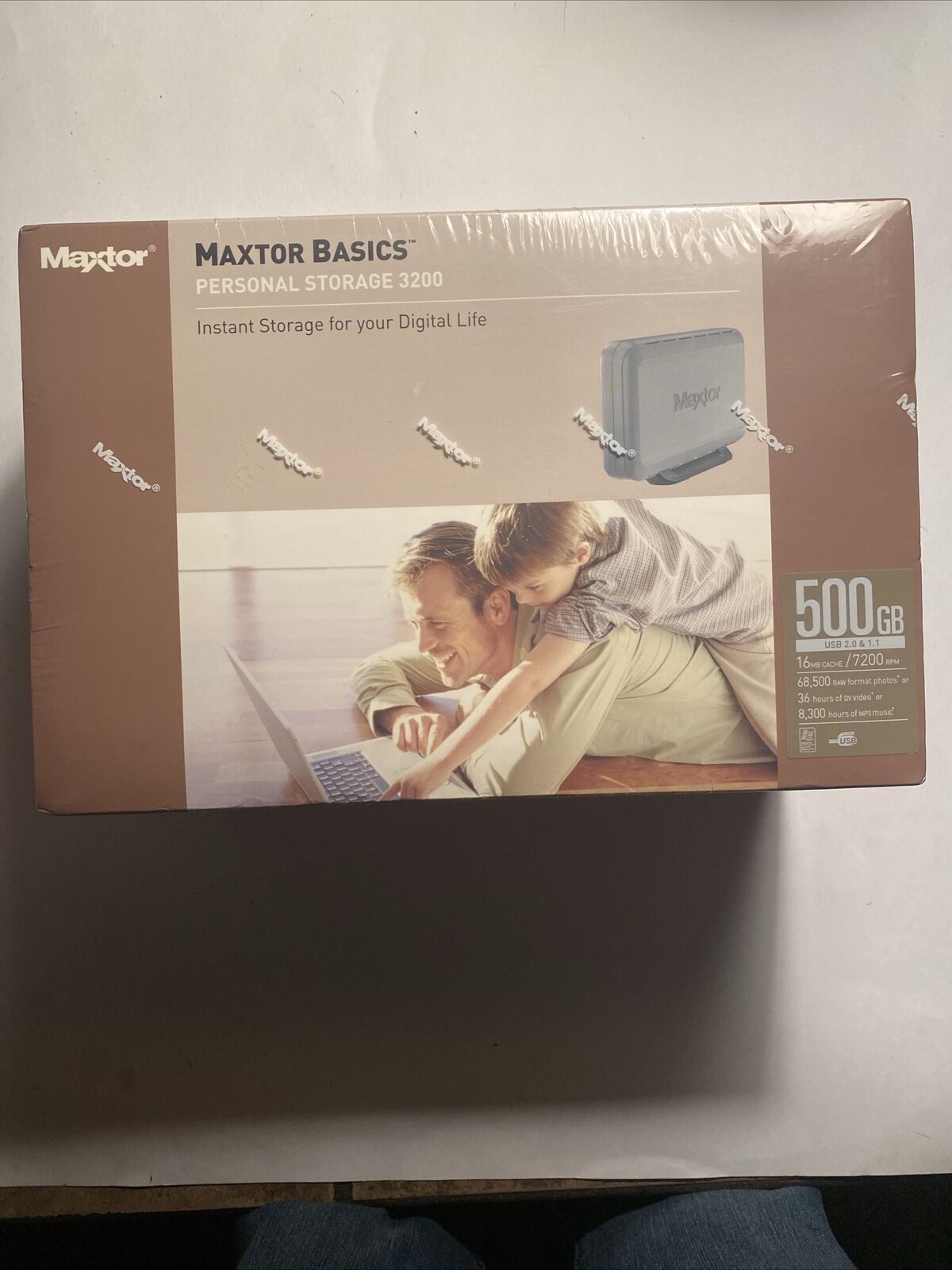 Maxtor Basics Personal Storage 3200 External Hard Drive 500GB.  New Sealed Box.