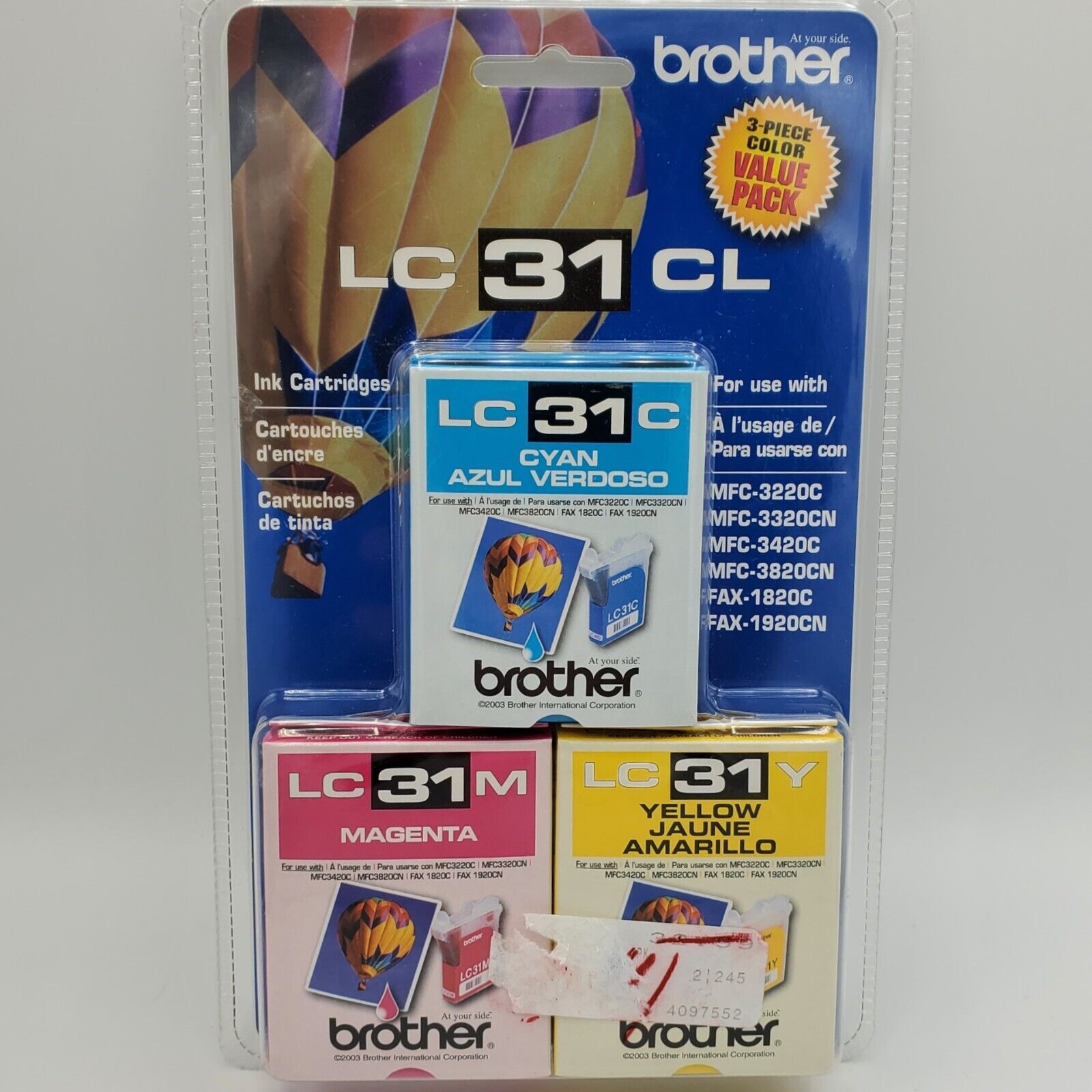 Brother LC 31 CL Ink Cartridges - Cyan, Magenta, and Yellow New sealed