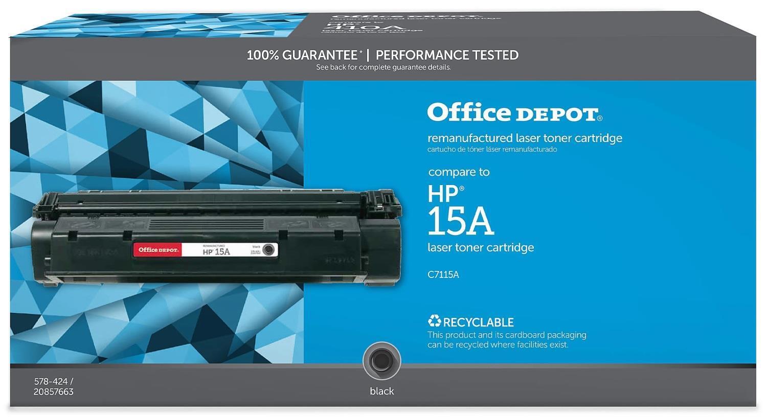 New Office Depot Black Toner Cartridge Replaces HP 15A