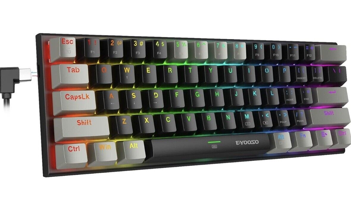 E-YOOSO 60% Wired Z-11 Mechanical Gaming Keyboard RGB Backlit Ultra-Compact