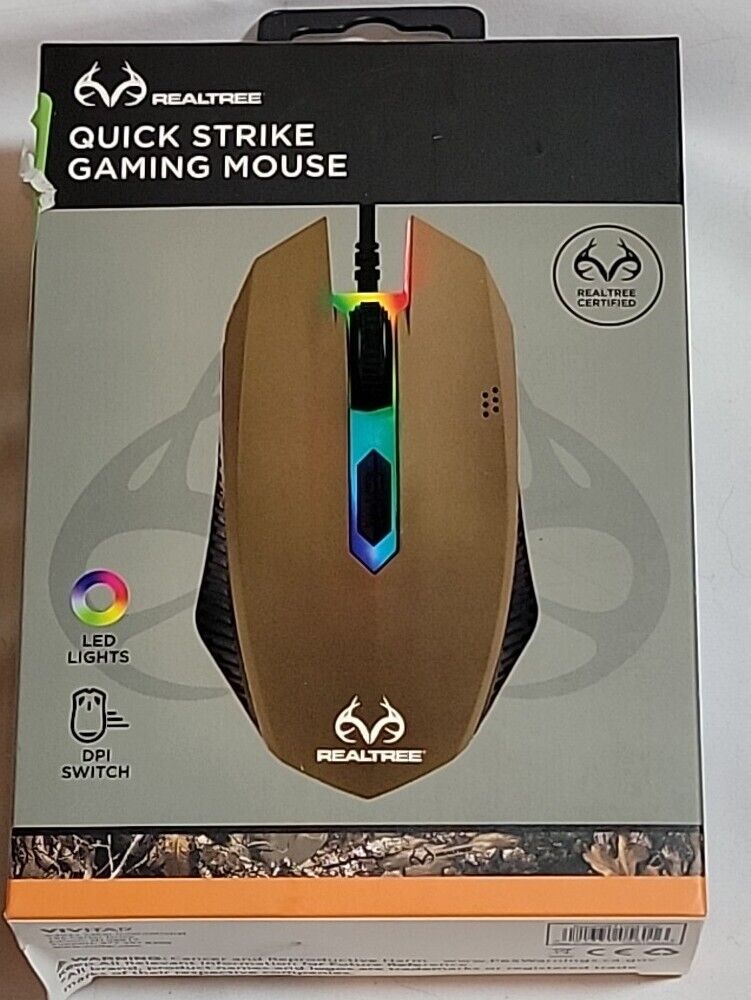 Vivitar-RealTree Quick Strike Gaming Mouse with DPI Switch LED RBG lights-Corded