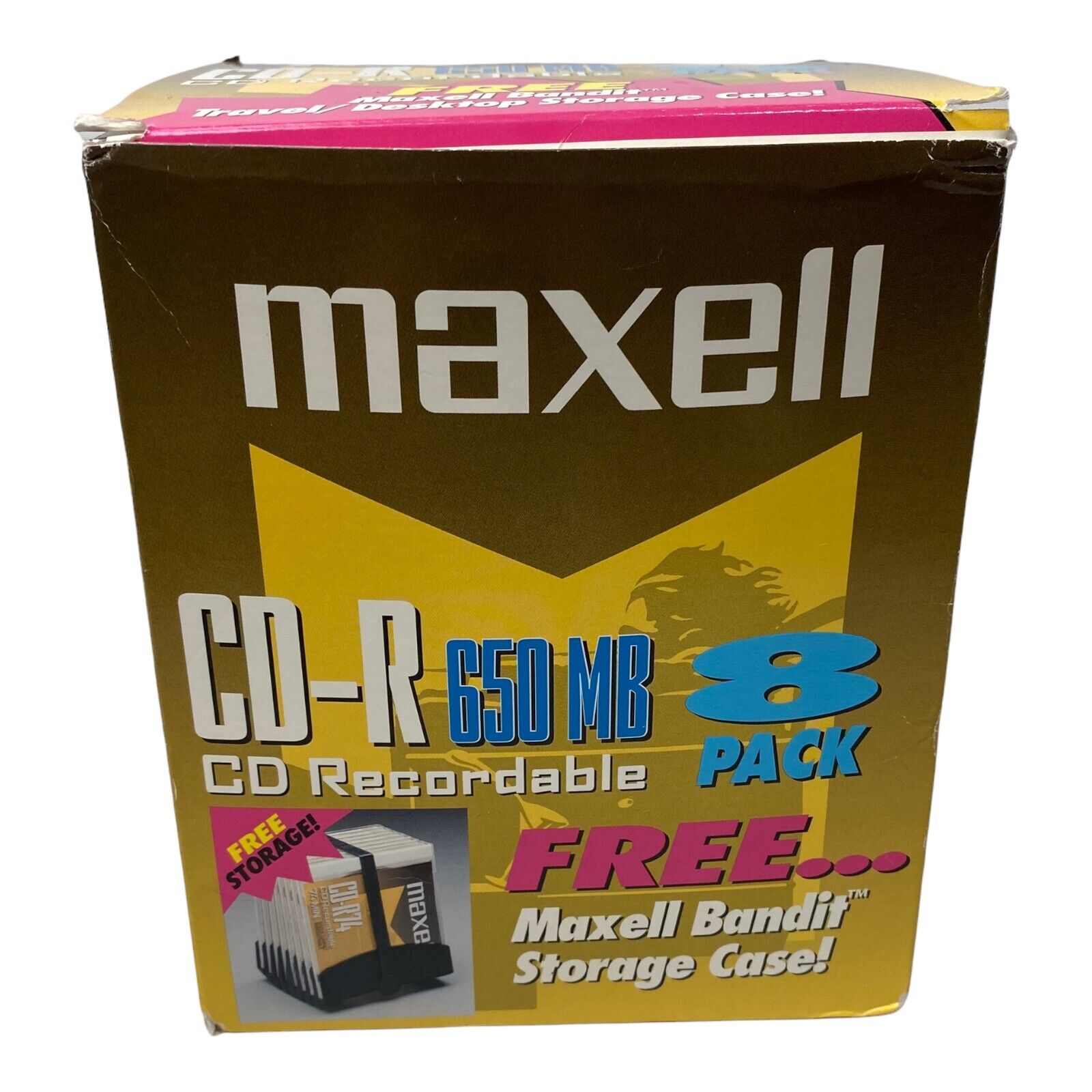 Vintage MAXELL~CD-R 8 Pack CD Recordable 650 MB W/Free Storage Case-Sealed