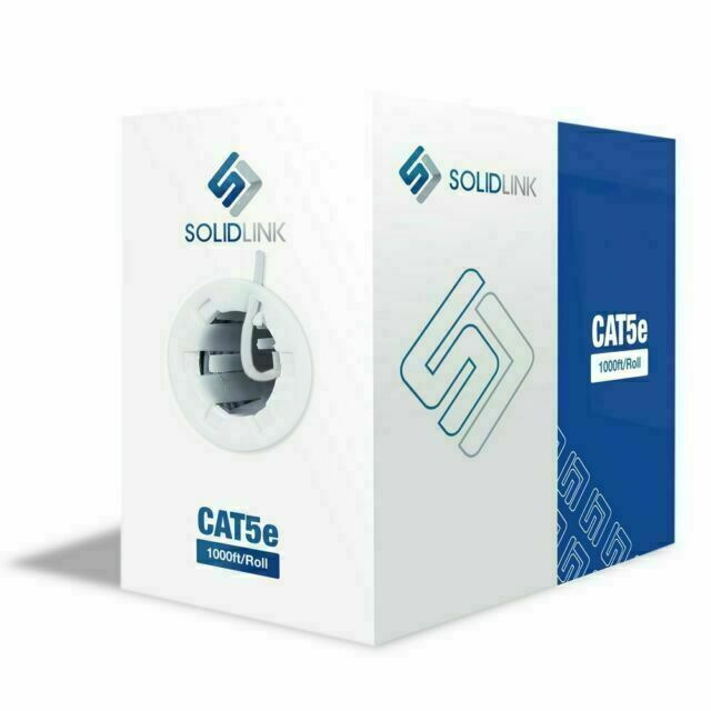 SolidLink SL600 CAT5e Cable, 1000' Roll, 24AWG, White