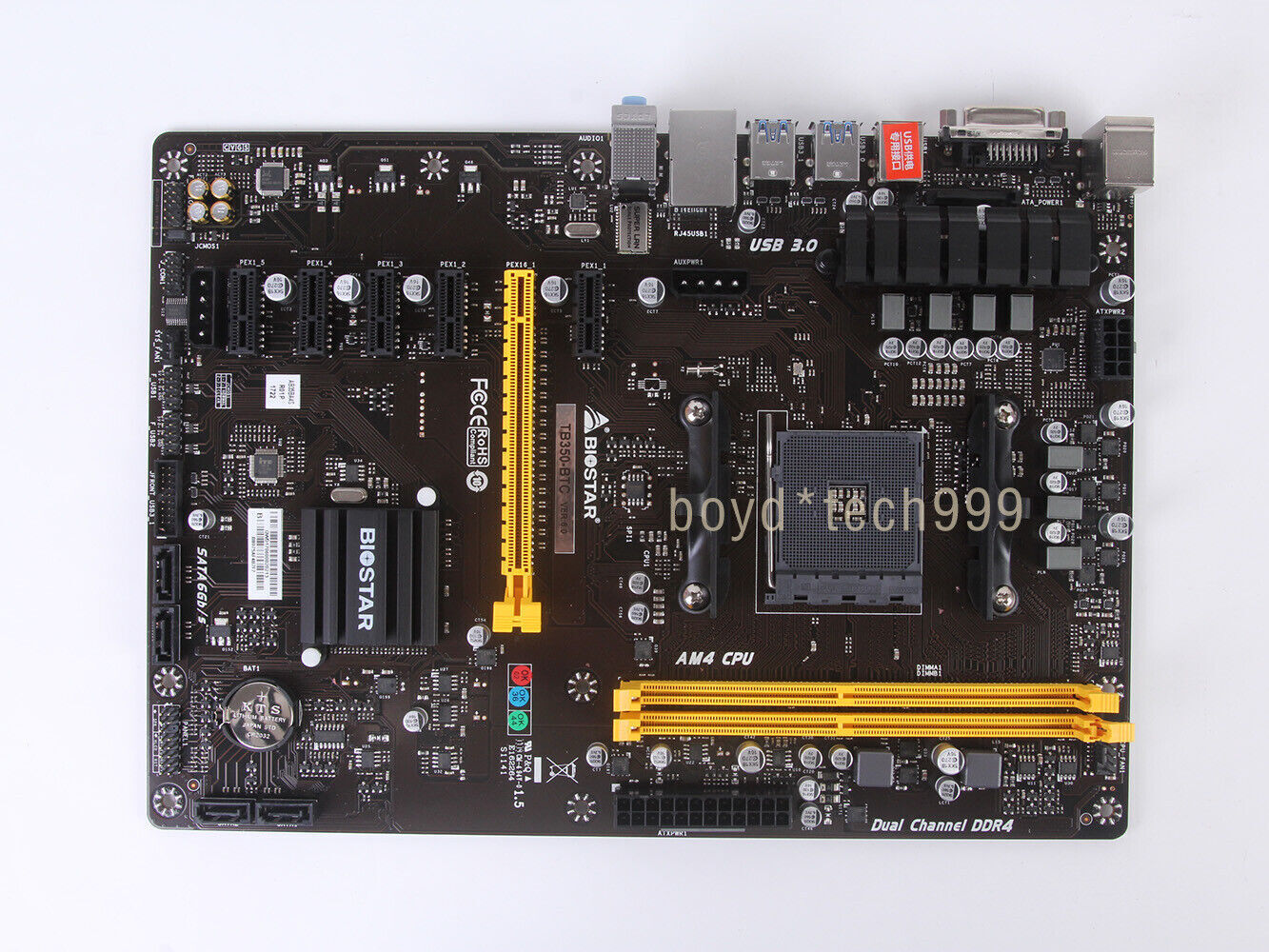 Biostar TB350-BTC  6GPU 6PCIE Motherboard Socket AM4 AMD B350 ATX DDR4 USB3.1