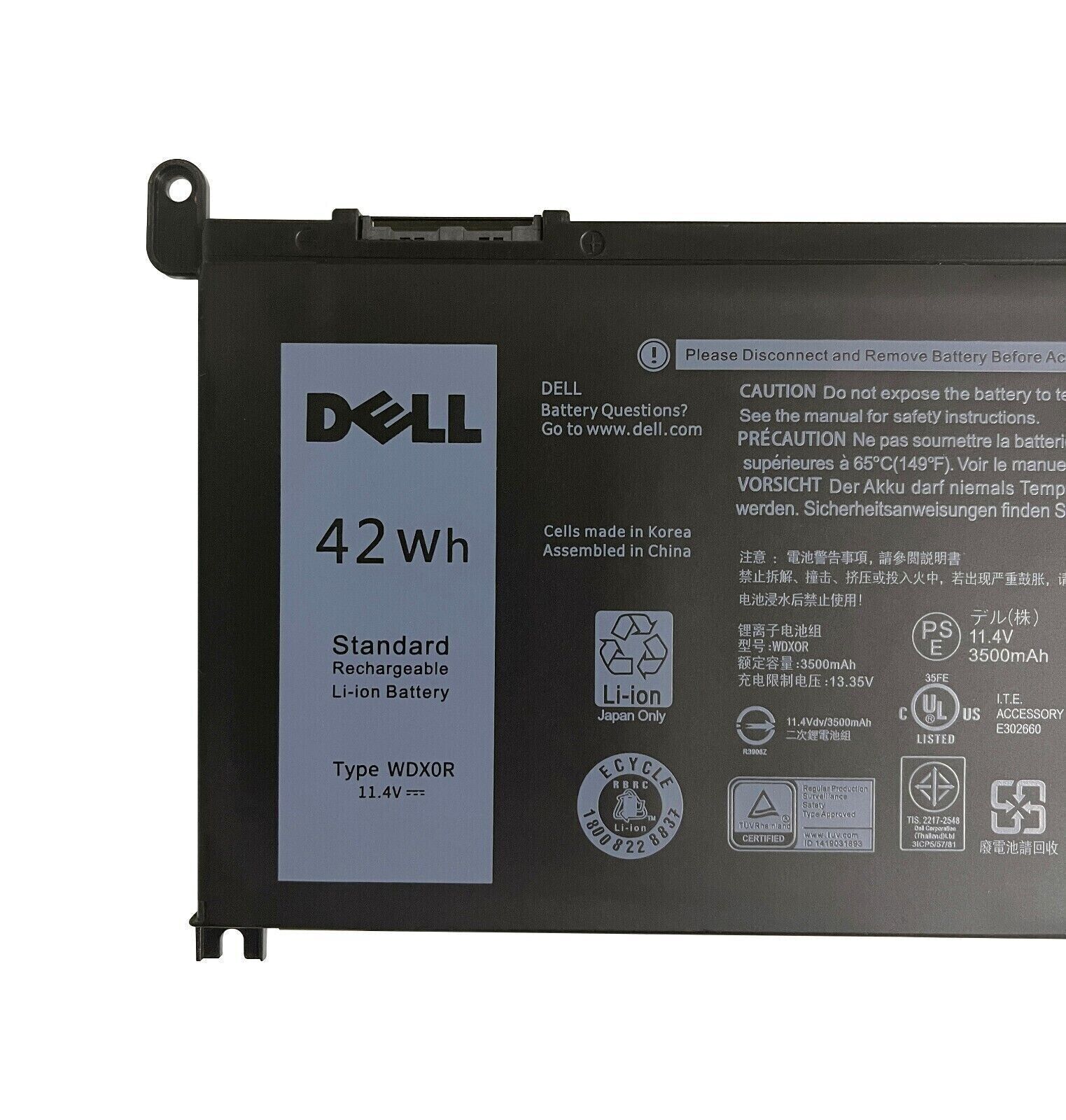 OEM Genuine WDXOR Battery For Dell Inspiron 15 5567 5568 13 5368 7368 7569 7579