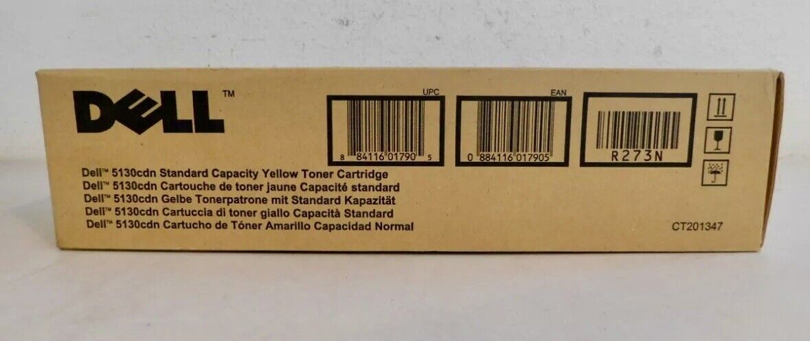 Dell Toner 5130CDN Yellow R273N Genuine OEM CT201347 New Sealed Authentic Ink 