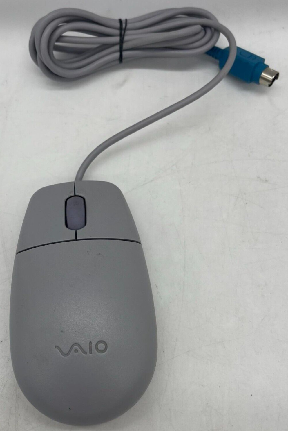 Vintage Sony Vaio PC 2-Button Scroll Ball Corded Computer Mouse PS/2 Gray SONY
