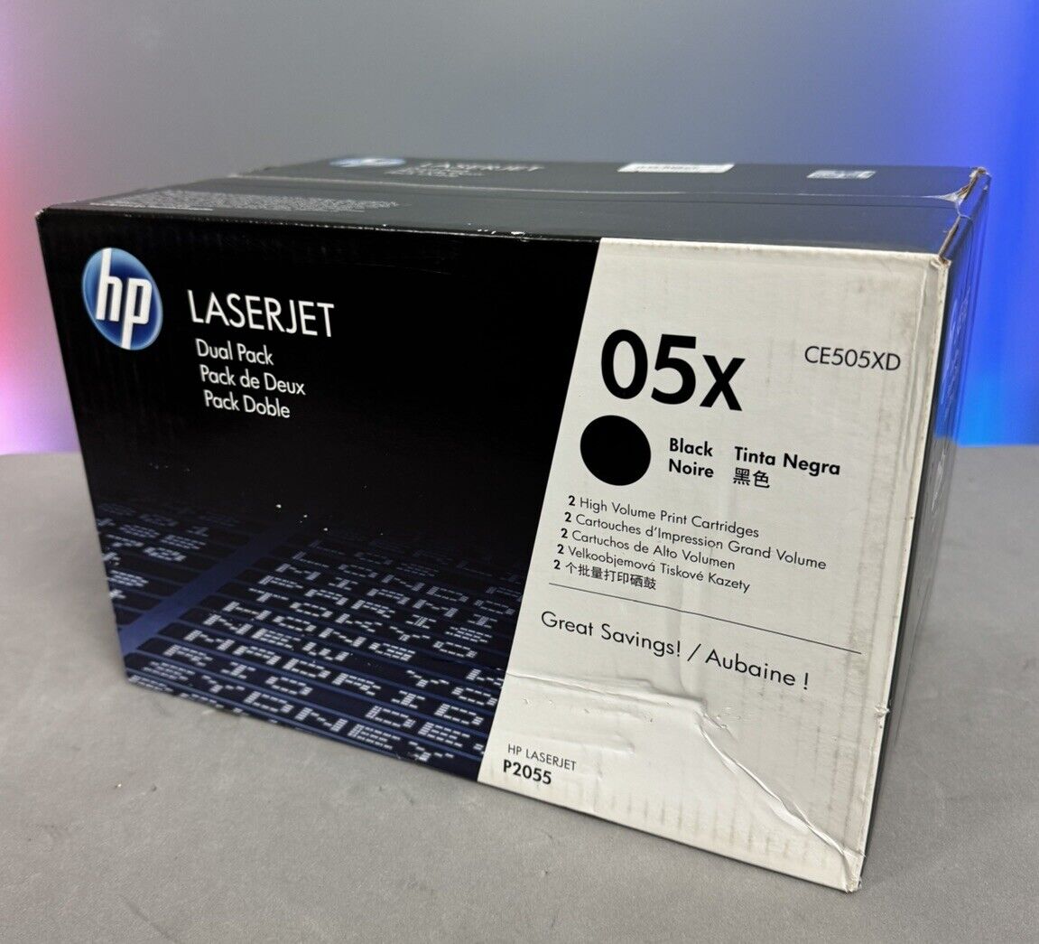 *Dual Pack* NEW Genuine HP 05X (CE505XD) Black Toner Cartridge HP LaserJet P2055