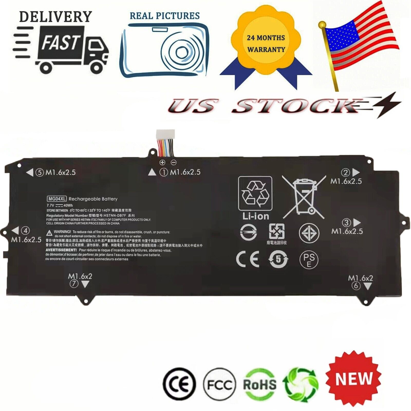 ✅40Wh MG04XL Battery For HP Elite X2 1012 G1 HSTNN-DB7F  812205-001 812060-2B1