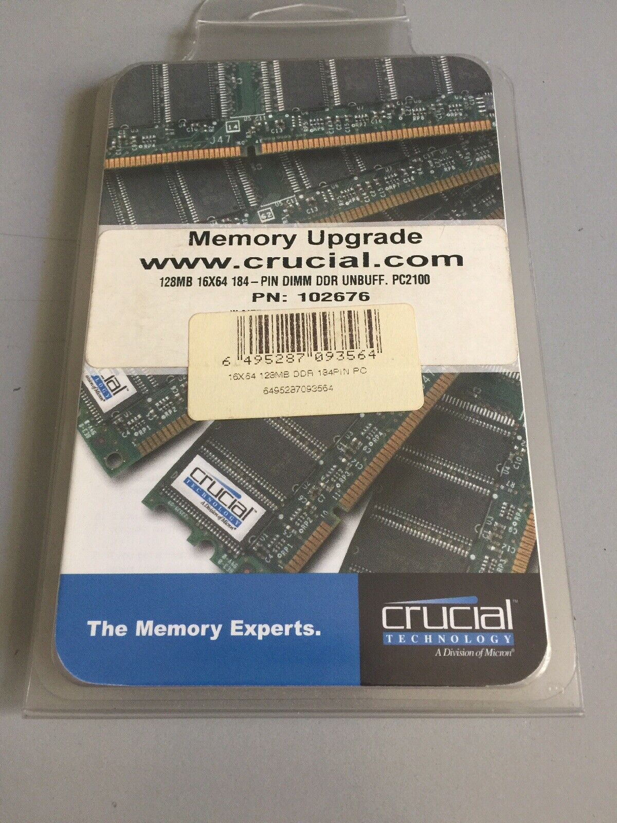 Crucial 128MB 16x64 184-pin DIMM DDR Computer Memory Ram, New
