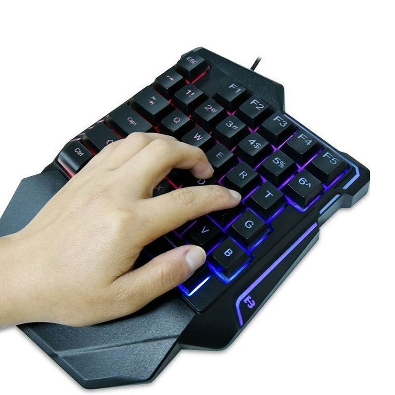 Usb Wired Gaming Keyboard With Led Backlight 35 Keys One Handed Gaming Keypad