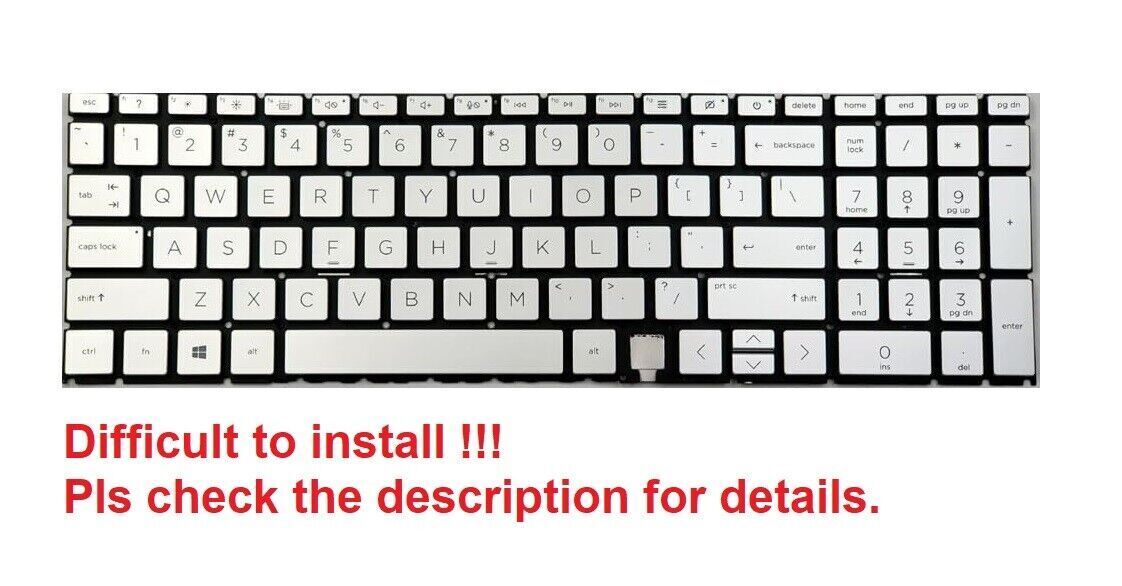 Original US Silver Backlit Keyboard for HP Envy X360 15m-ee Backlight