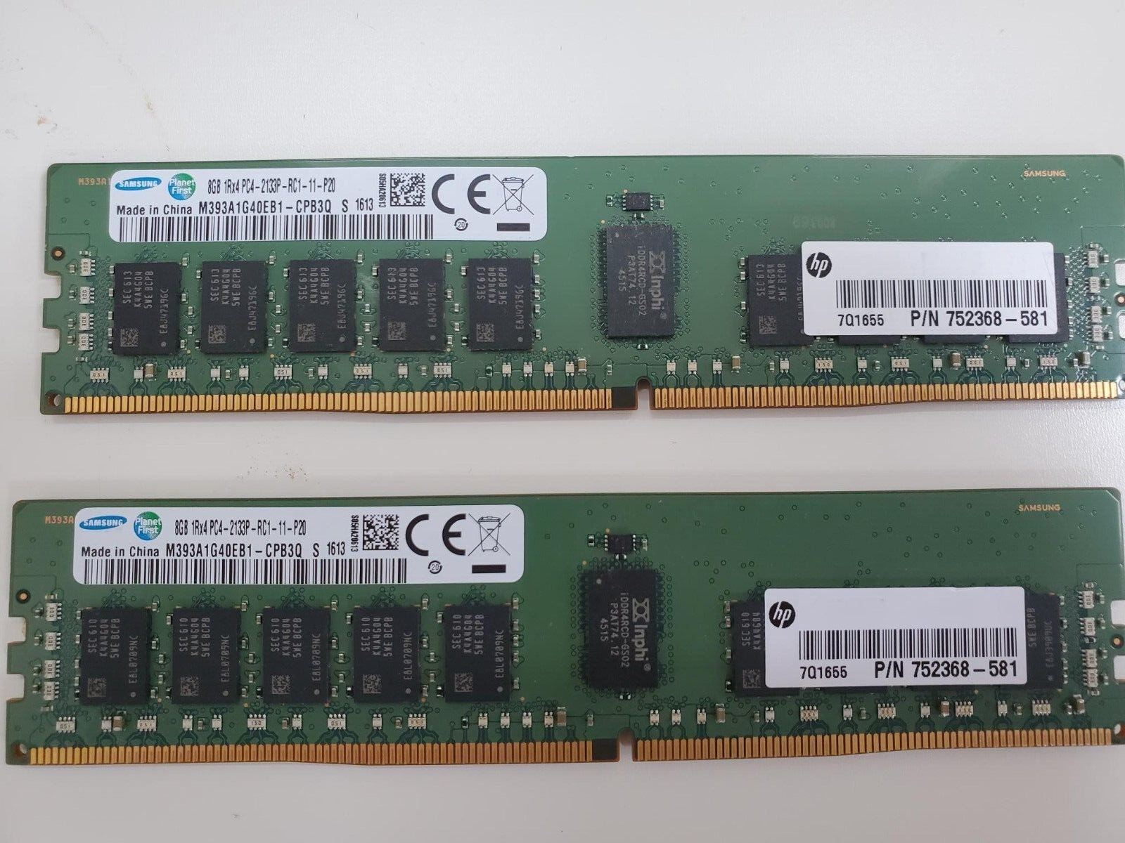 HP Samsung 8GB 1Rx4 PC4-2133P-RC1-11-P20 Server RAM ECC DDR4 752368-581