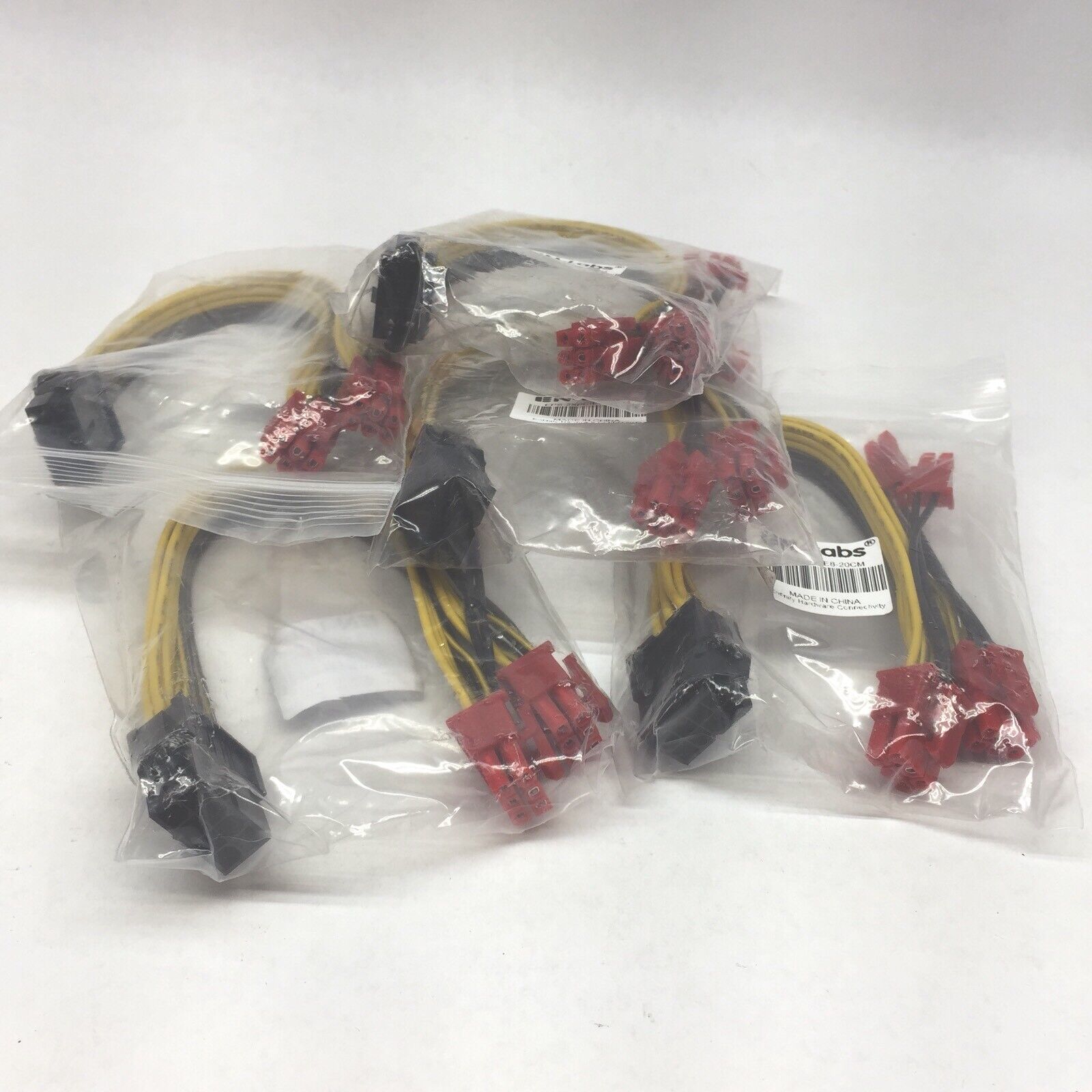 LOT OF 6 EN-LABS 18AWG 6PIN TO 2X6T2-PIN (6IN/8PIN  POWER SPILTTER CABLE 