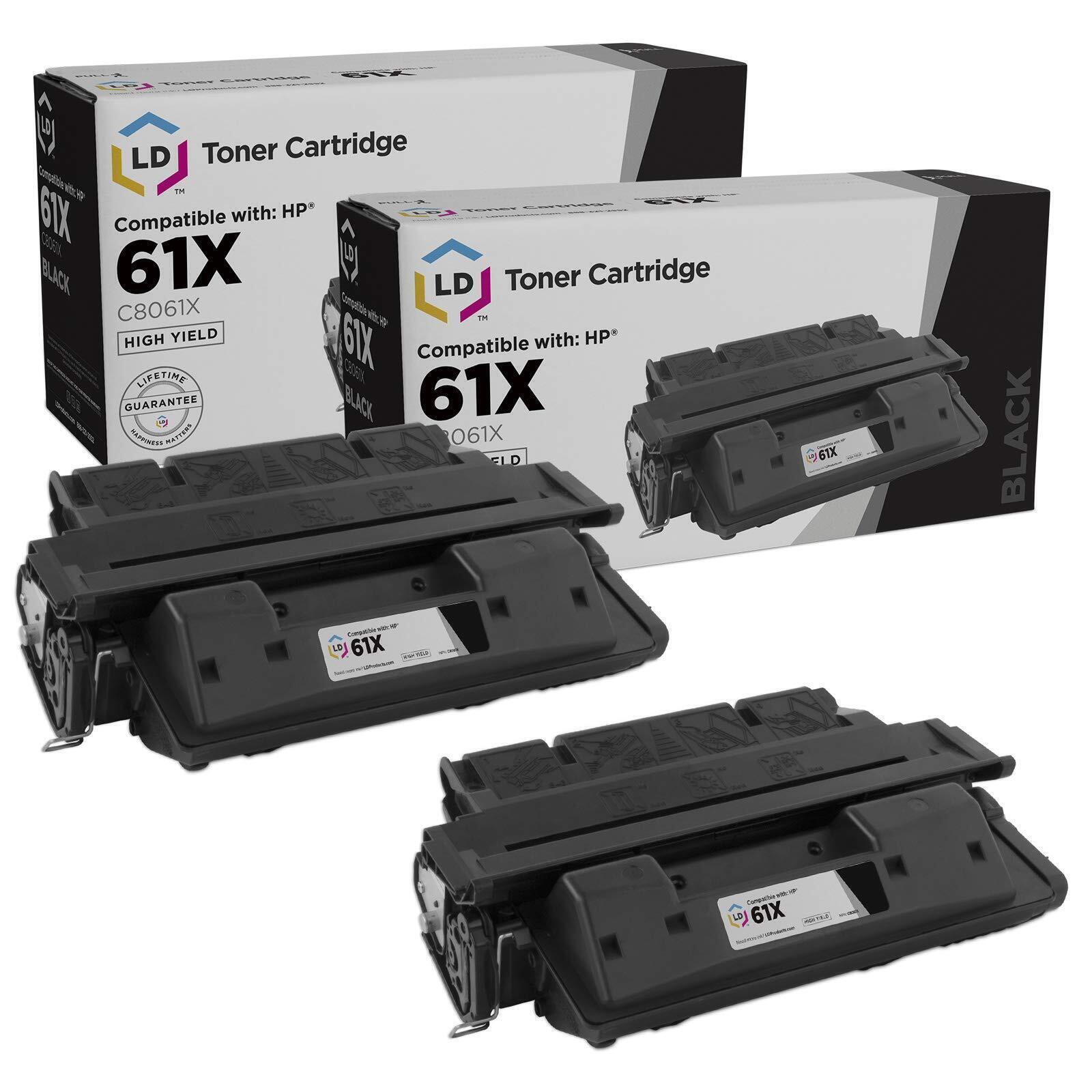 LD Reman Replacement 2pk C8061X HY for HP 61X Black 4100mf 4100dtn 4100n 4101mfp