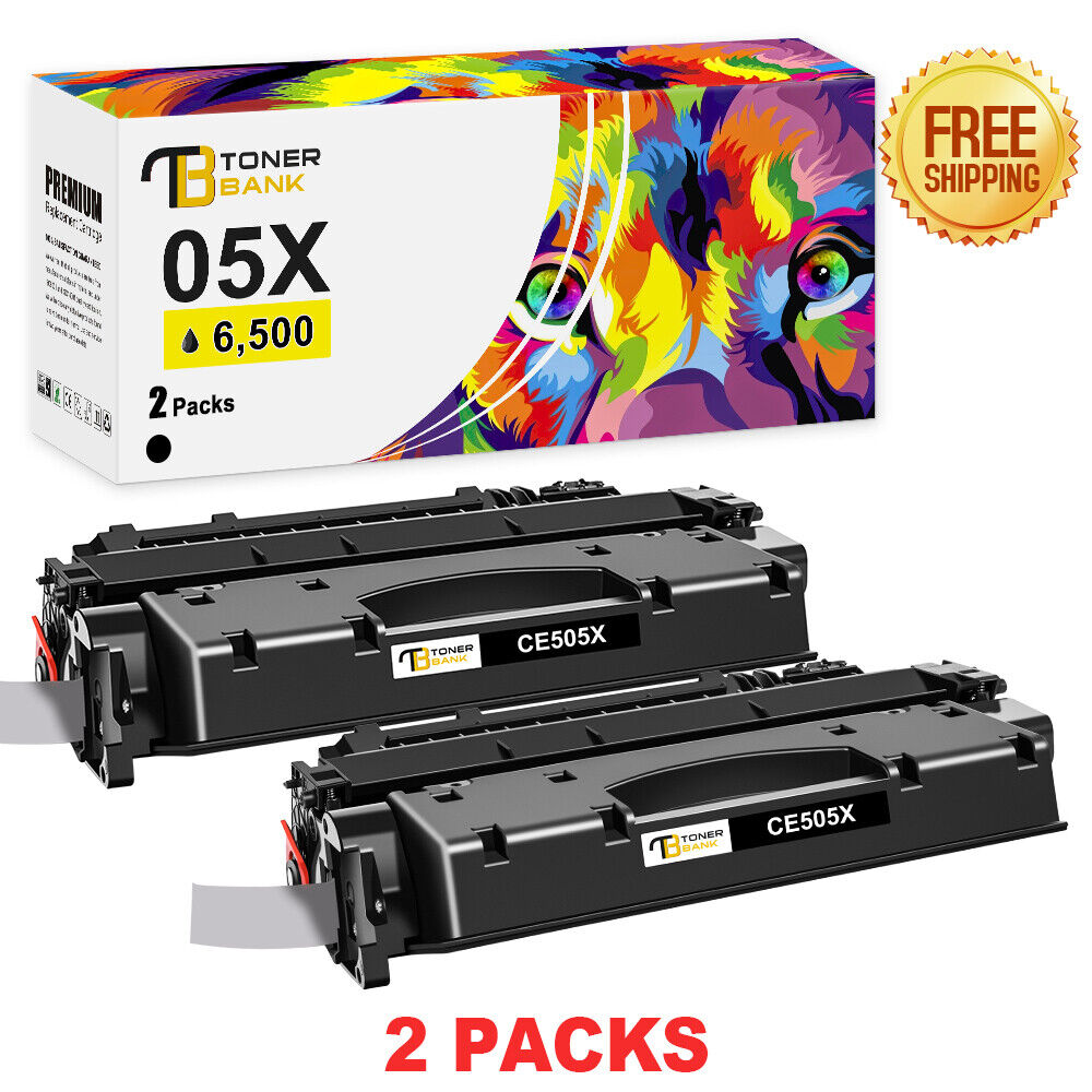1-6 PACK CE505X Black Toner Cartridge for HP 05X Laserjet P2055dn P2050 P2055