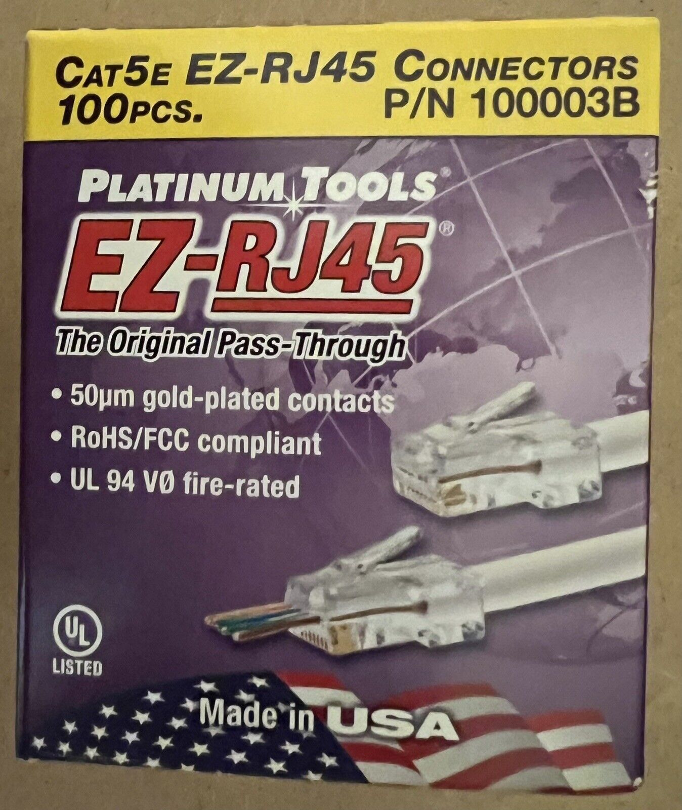 Platinum Tools 100003B. EZ-RJ45 Cat5e Connector, 100 per Box