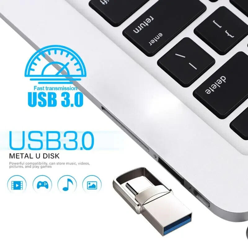 Original Lenovo 2TB USB 3.2 U Disk Flash Drives OTG Metal High Speed Pendrive