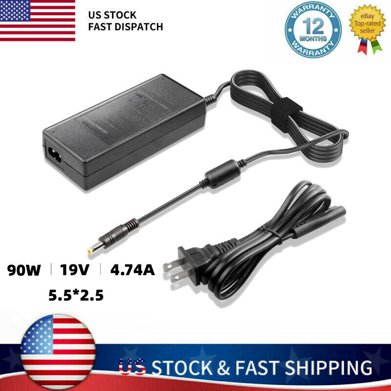 19V 4.74A 90W AC Adapter Power Supply Charger For Toshiba ASUS EXA0904YH Laptop