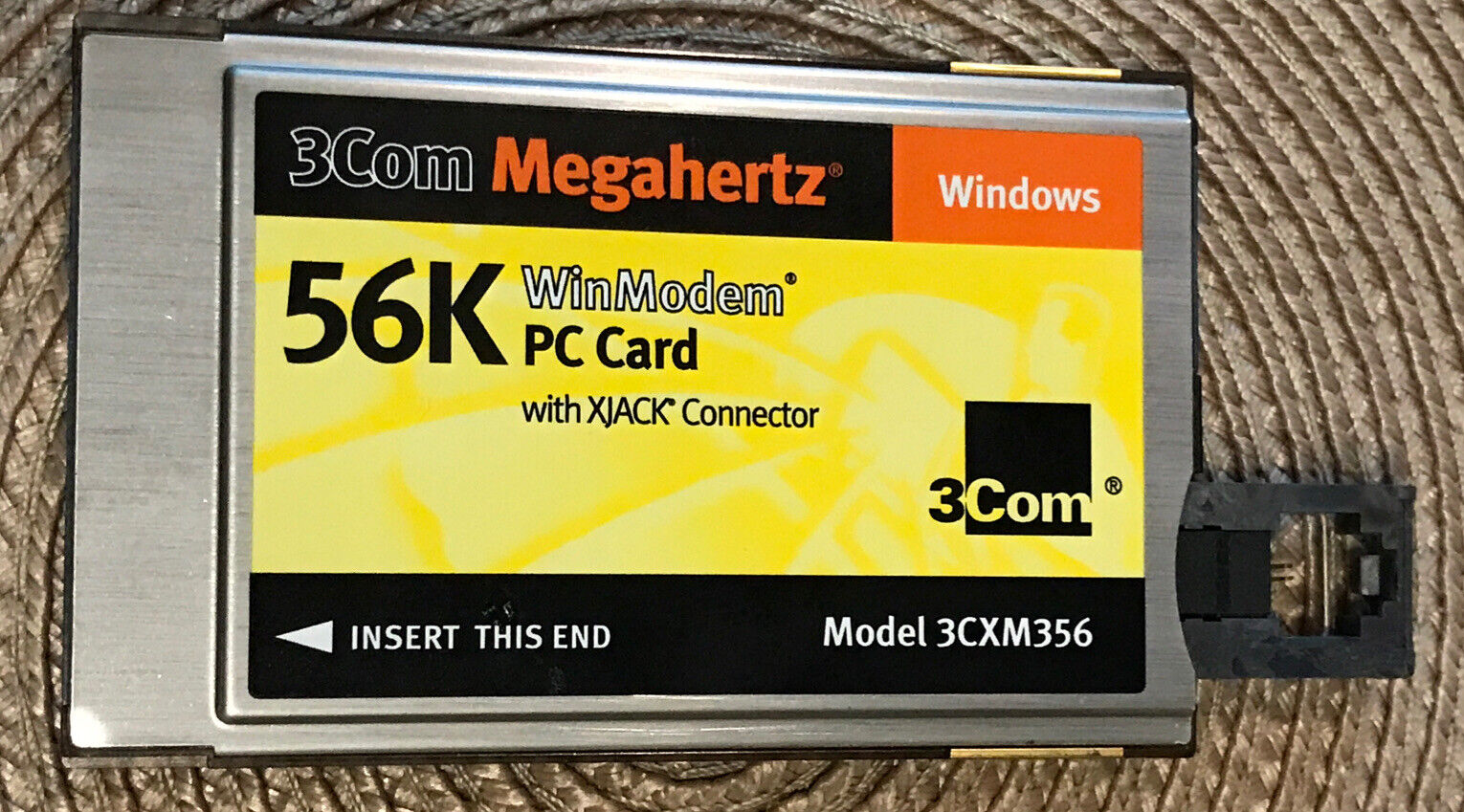 3COM 3CXM356  Megahertz 56k WinModem PC Card - Xjack Connector