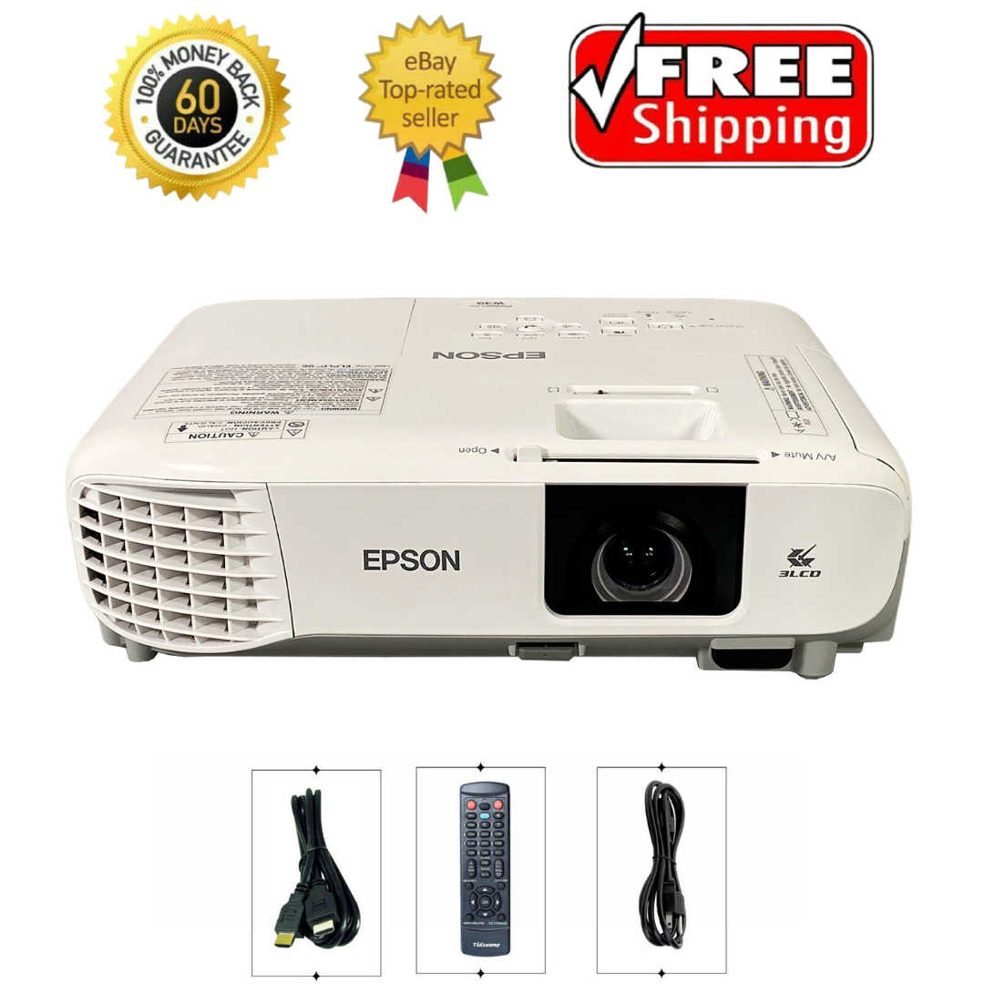 Epson PowerLite W39 3LCD Projector WXGA 3500 ANSI Home Theater Full HD HDMI