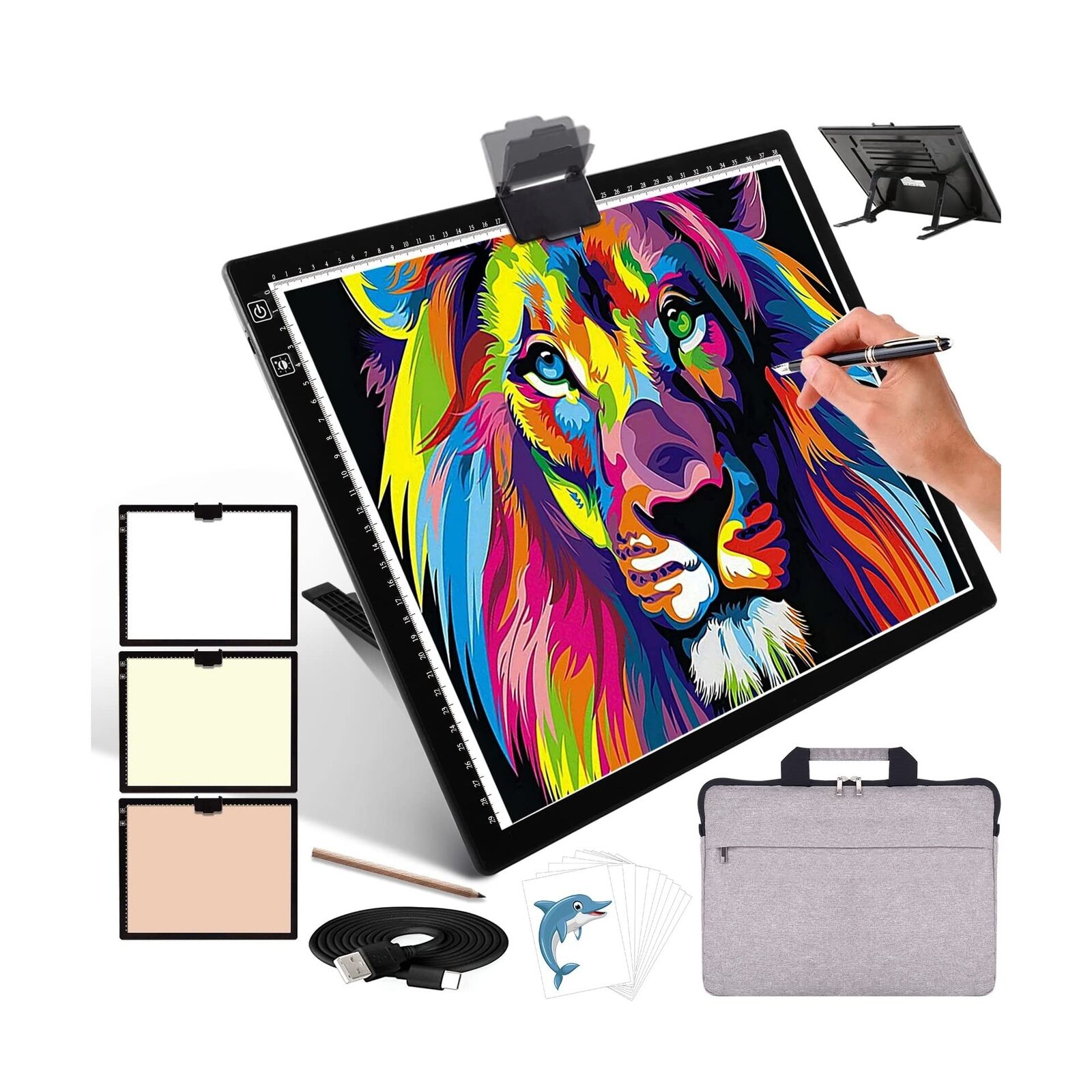 Rechargeable A3 Light Box with Built-in Foldable Stand and Carry Bag, iVAOOZE...